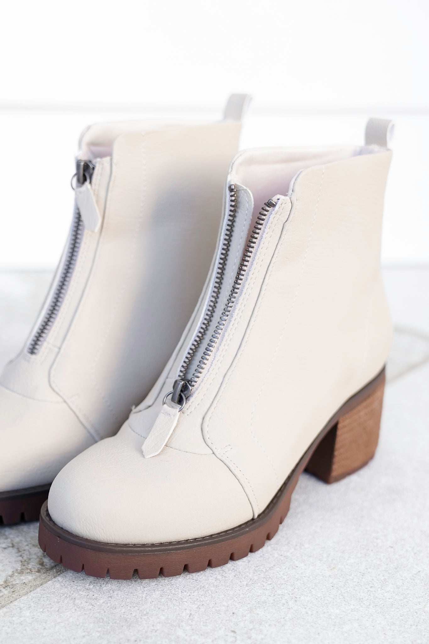 MIA Vegan Leather Ankle Boot with Block Heel