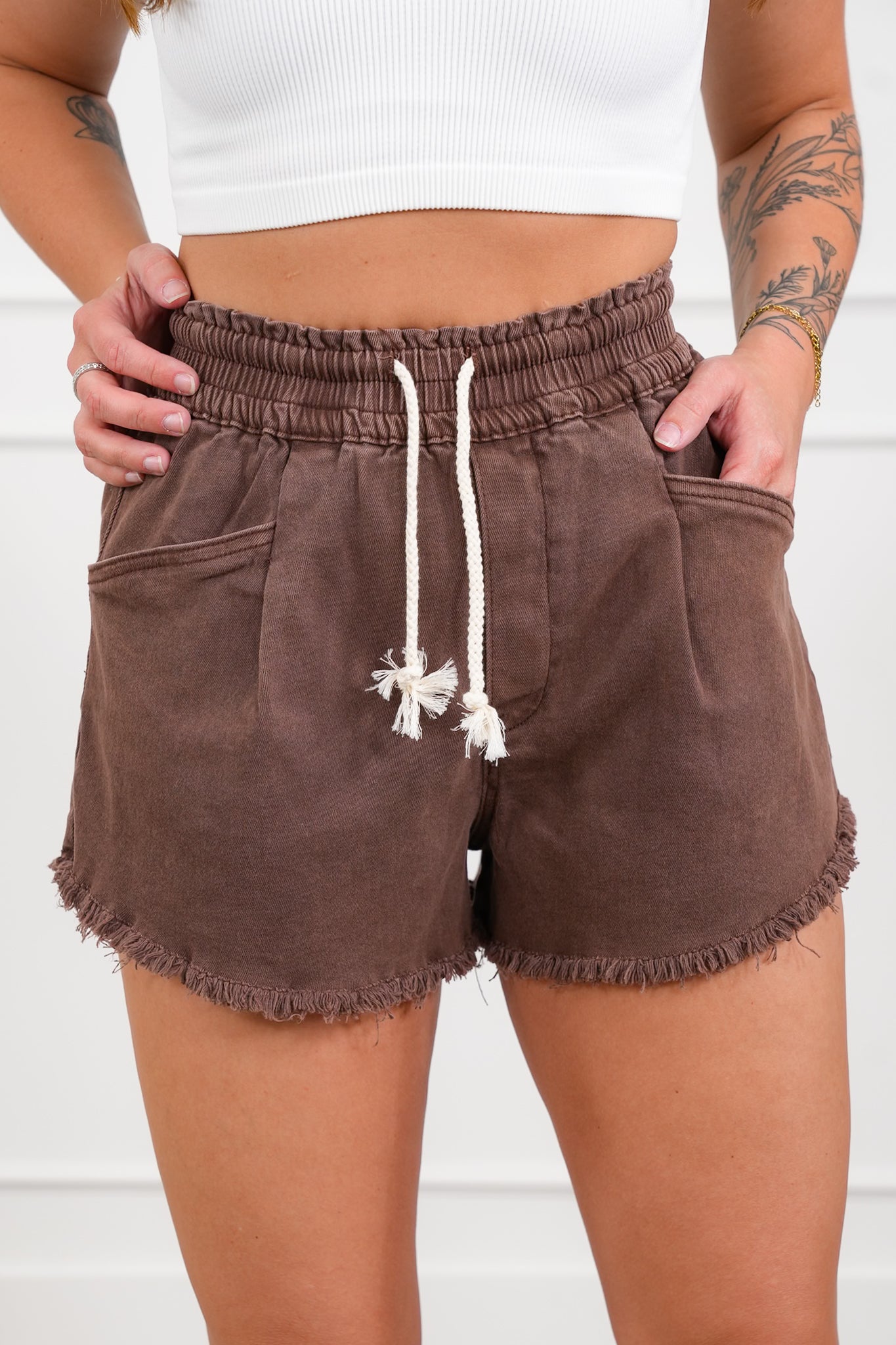 Door Buster! Zenana Washed Frayed Hem Short Pants