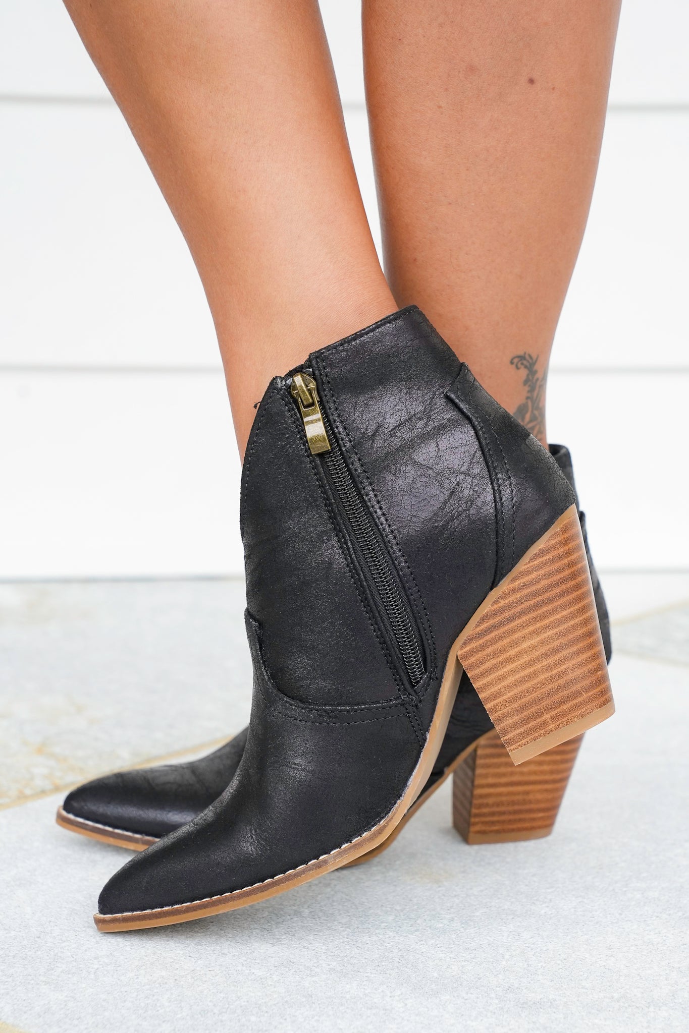 Corky's "Bar Hoppin" Western Side Pull Tab Stacked Heel Bootie