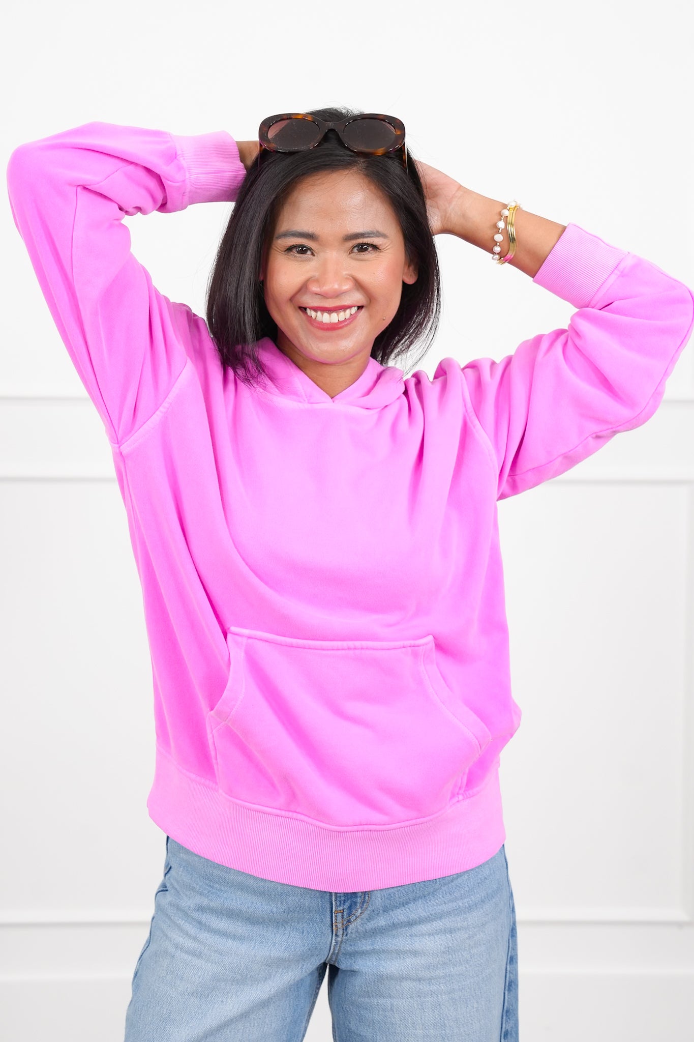 Door Busters! Zenana Soft Fleece Pigment Dye Kangaroo Pocket Hoodie