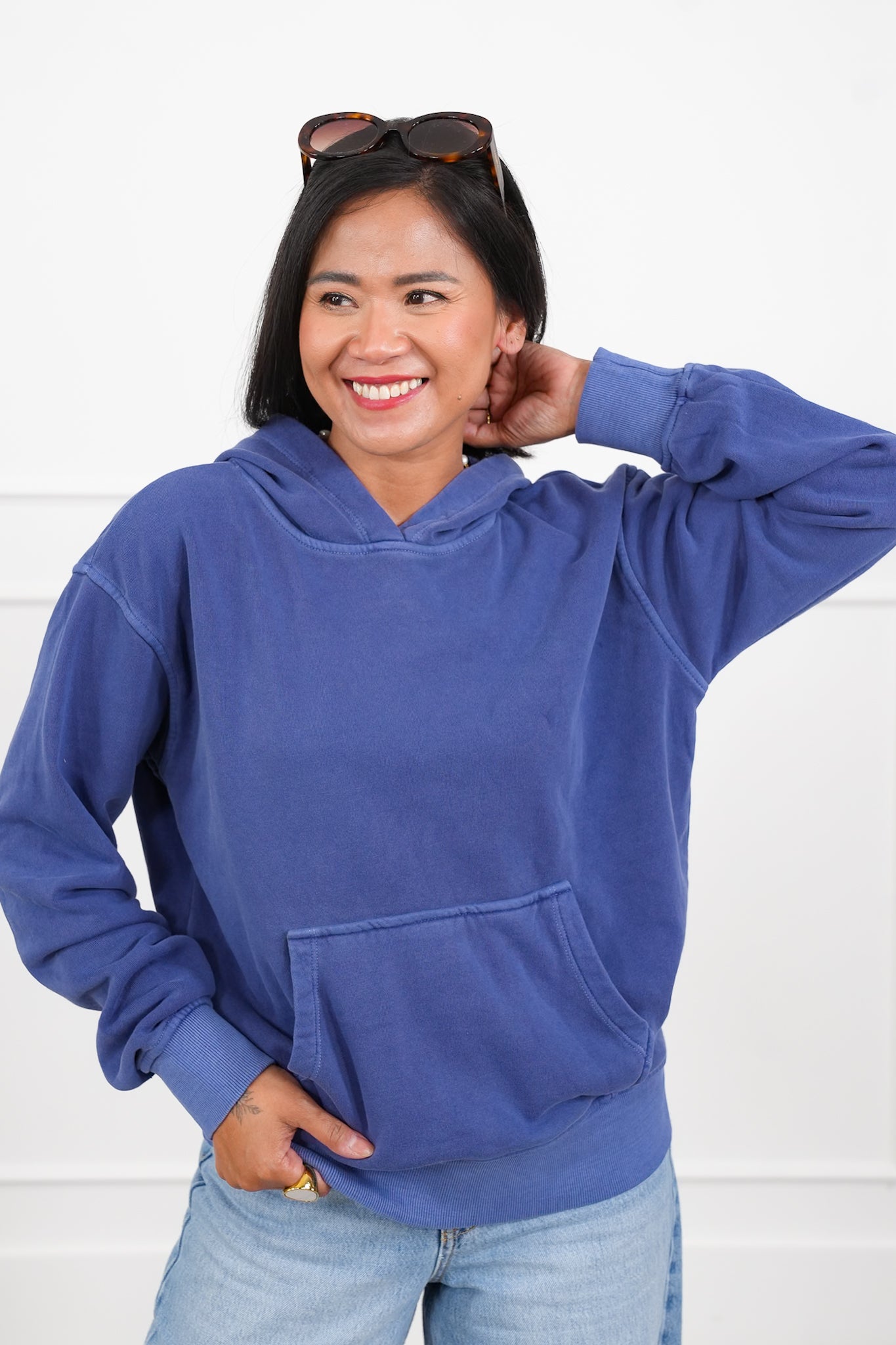 Door Busters! Zenana Soft Fleece Pigment Dye Kangaroo Pocket Hoodie