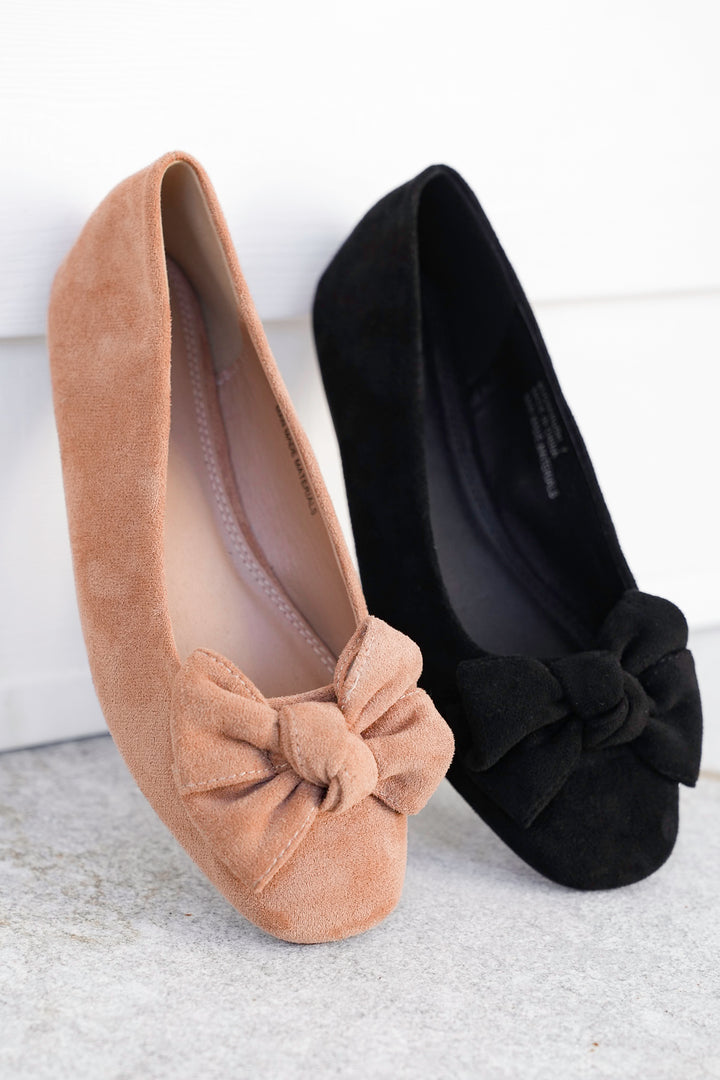 Corky's "Sugar Rush" Vegan Suede Ballet Flats with Bow Accent