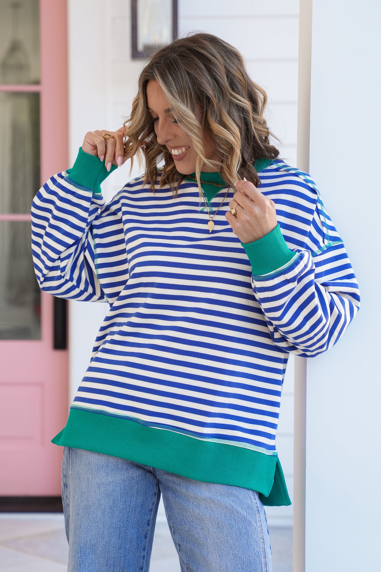 Stripe Long Sleeve Knit Top