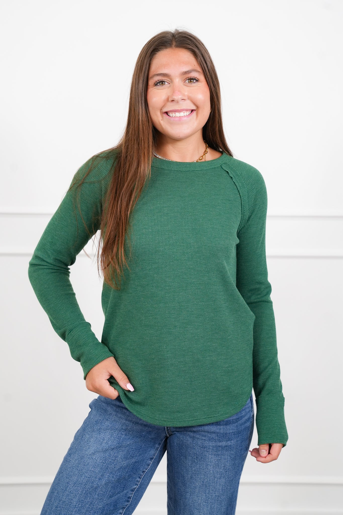 Door Busters! Zenana Baby Waffle Long Sleeve Top