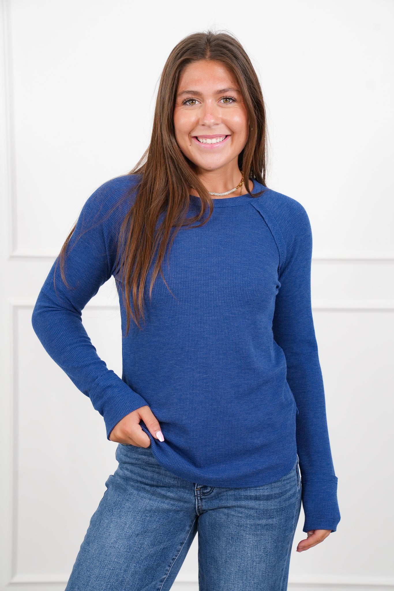 Door Busters! Zenana Baby Waffle Long Sleeve Top