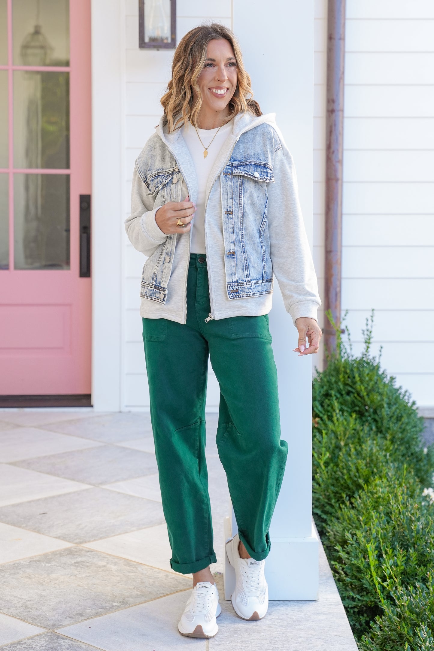 Long Sleeve Layered Hooded Jacket