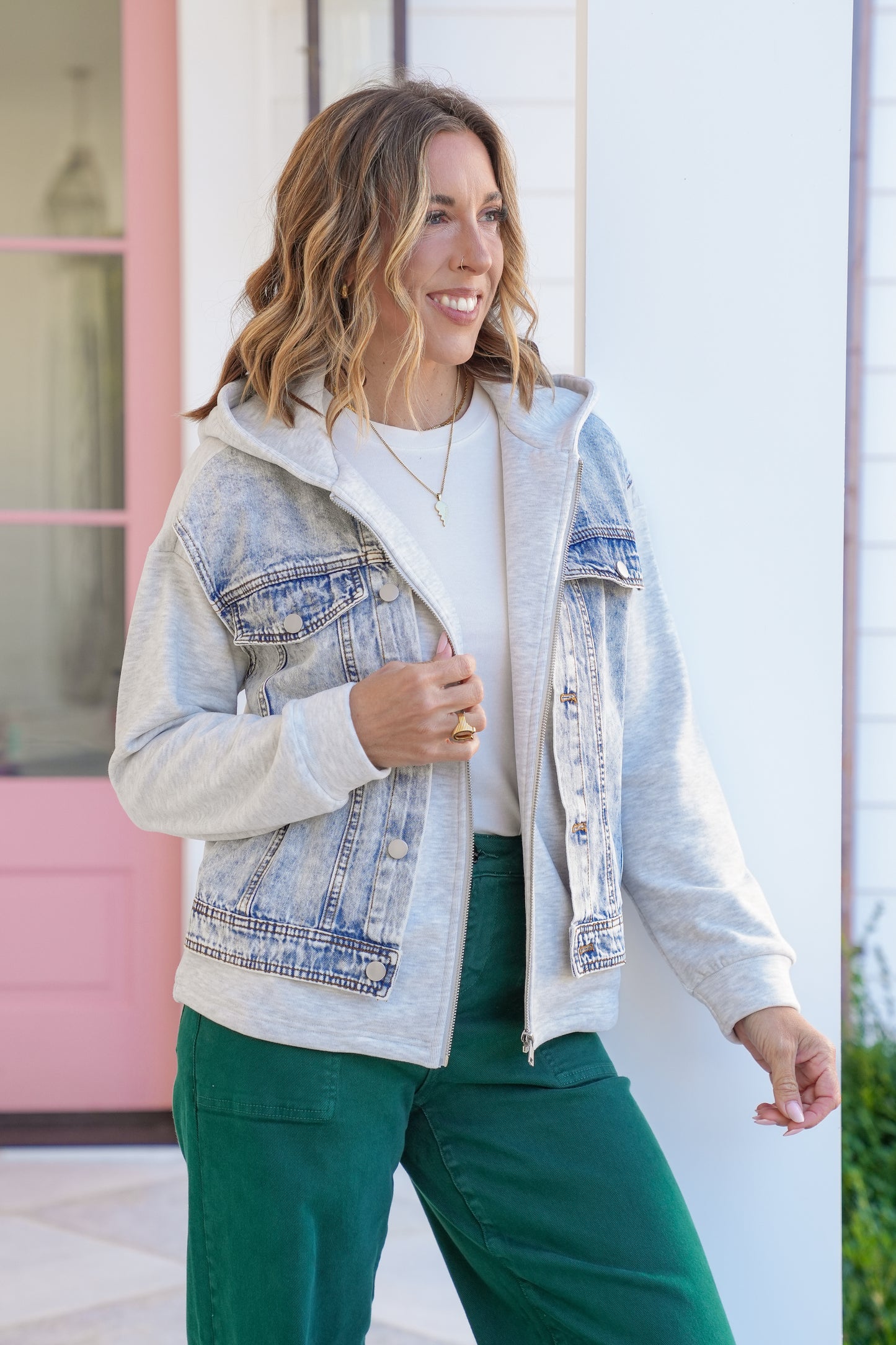 Long Sleeve Layered Hooded Jacket