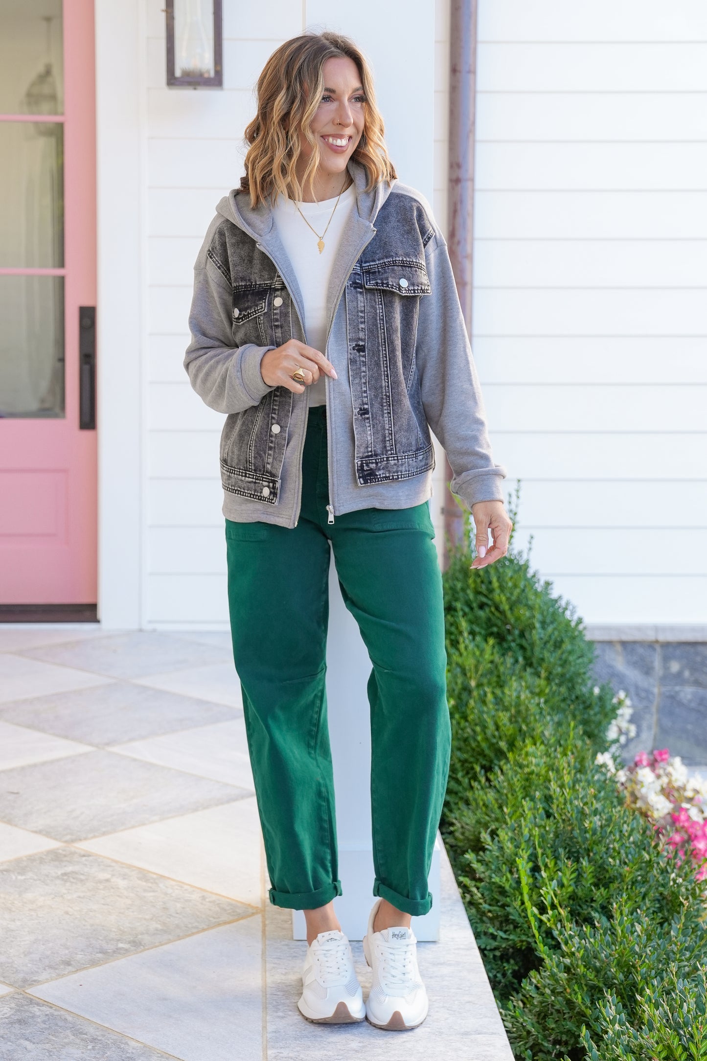 Long Sleeve Layered Hooded Jacket