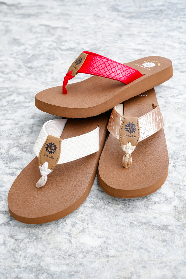 Yellow Box Textured Strap Foam Flip Flops
