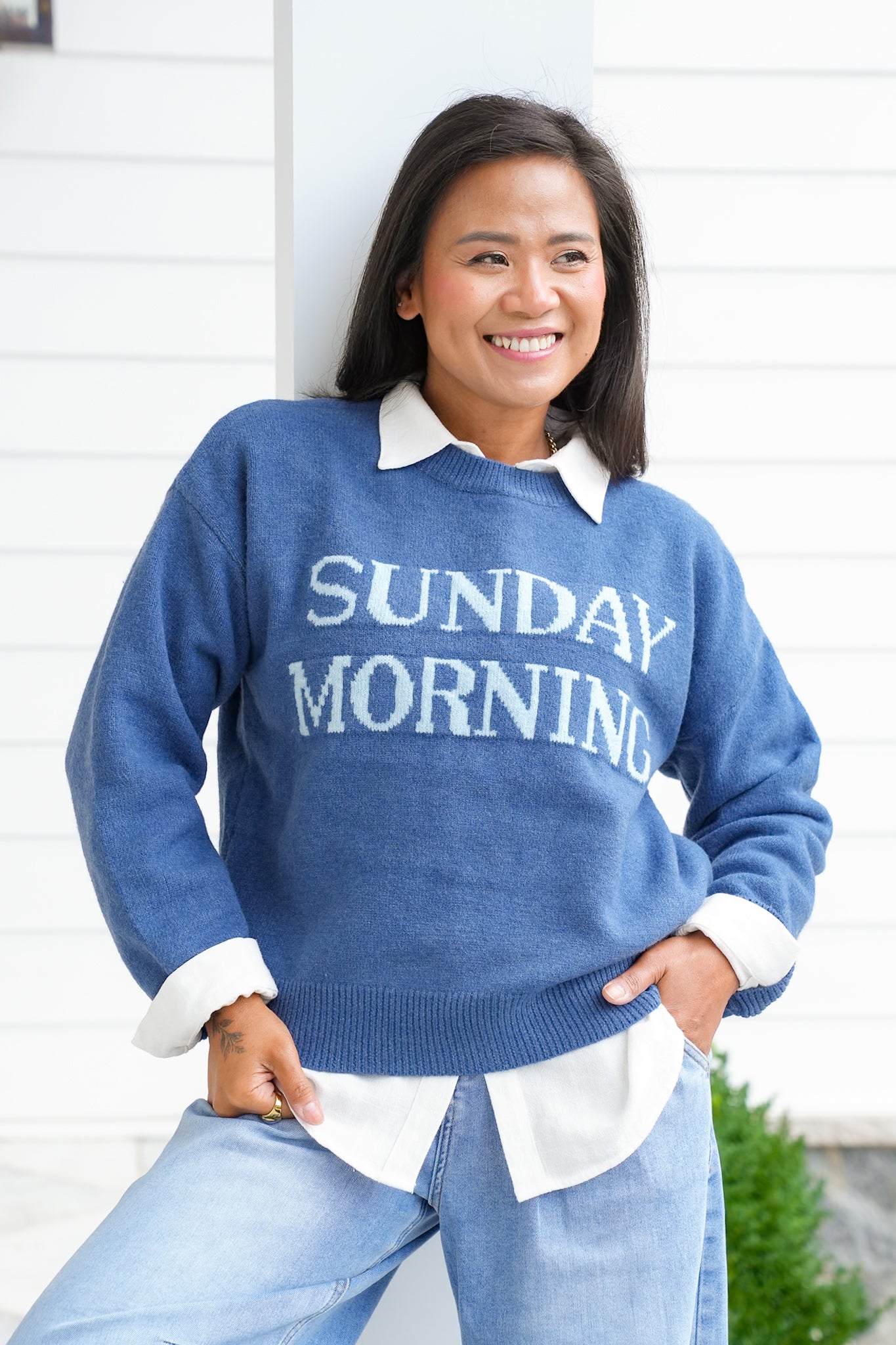 Long Sleeve "Sunday Morning" Pullover Sweater
