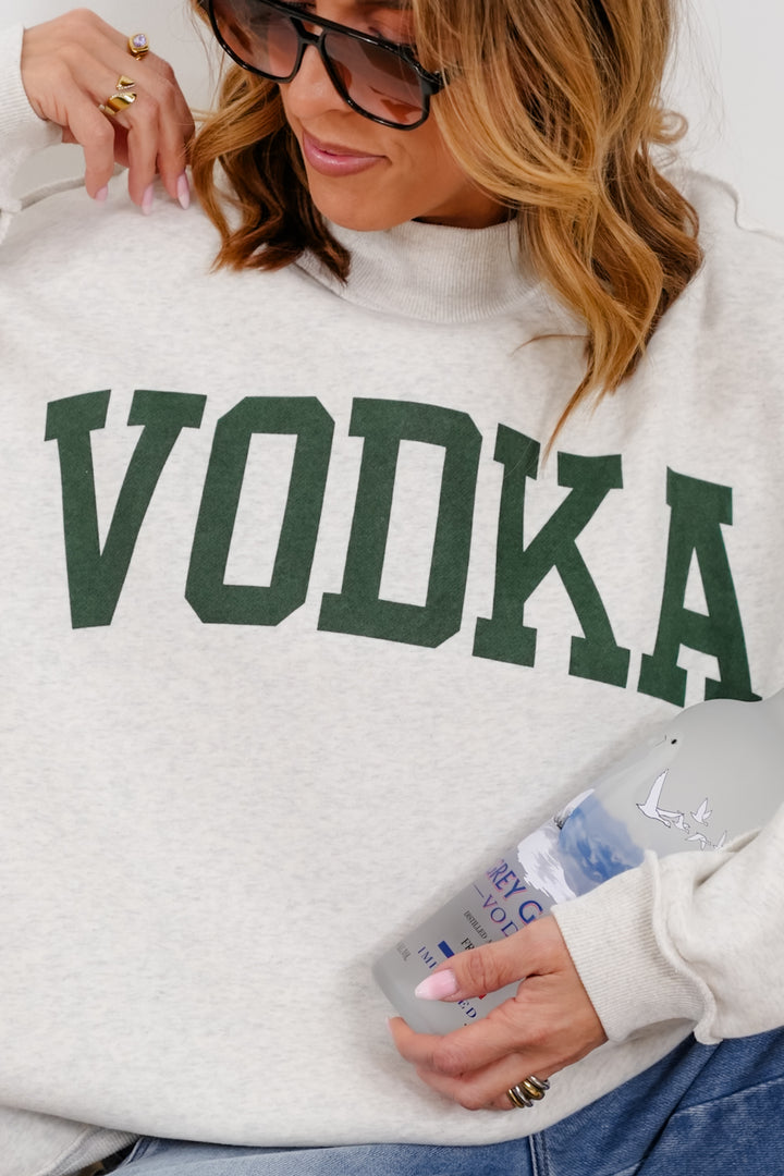 Long Sleeve Reversible "Vodka/Hungover" Graphic Sweatshirt