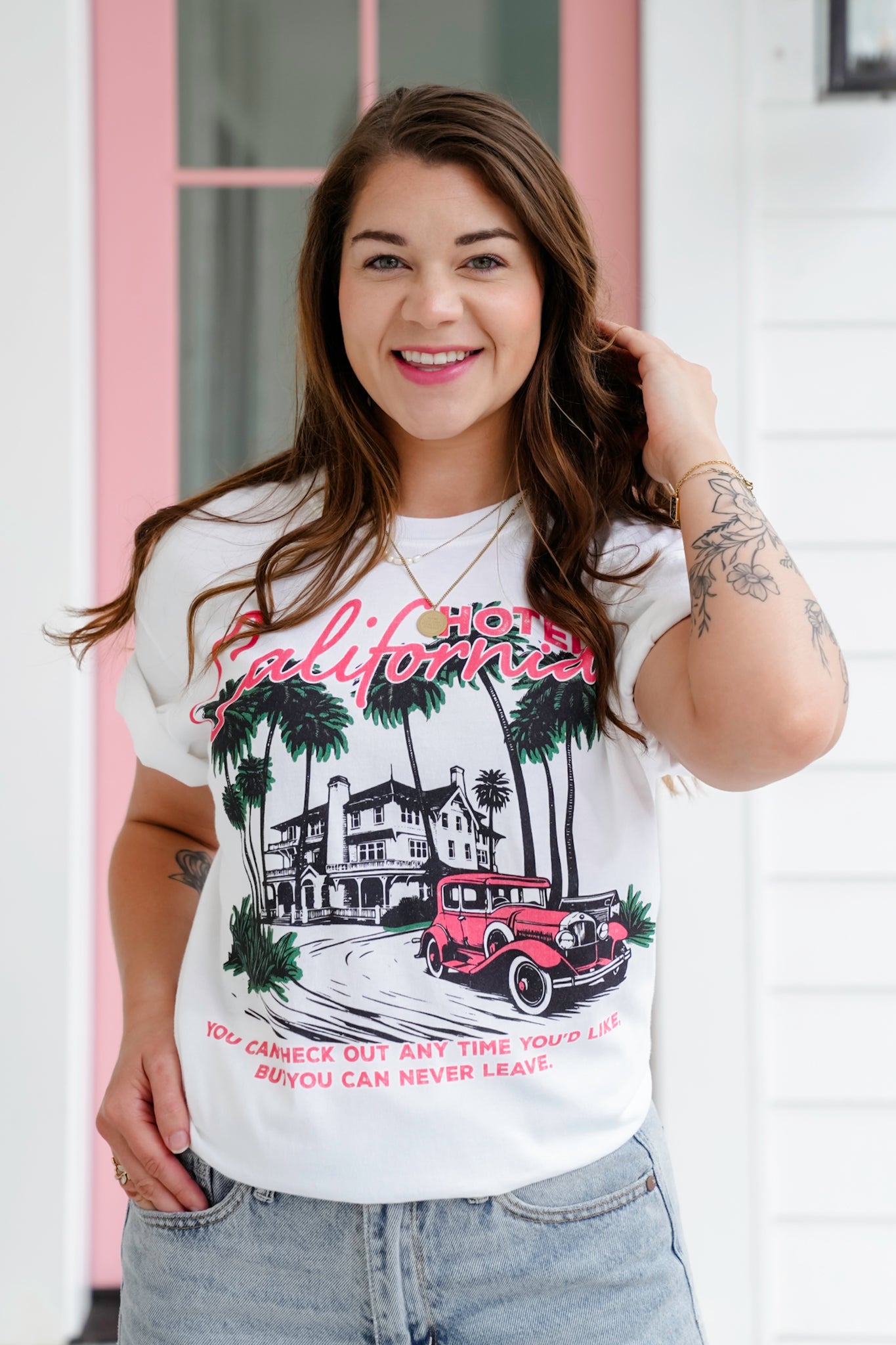 Plus/Reg Short Sleeve "Hotel California" Graphic Tee