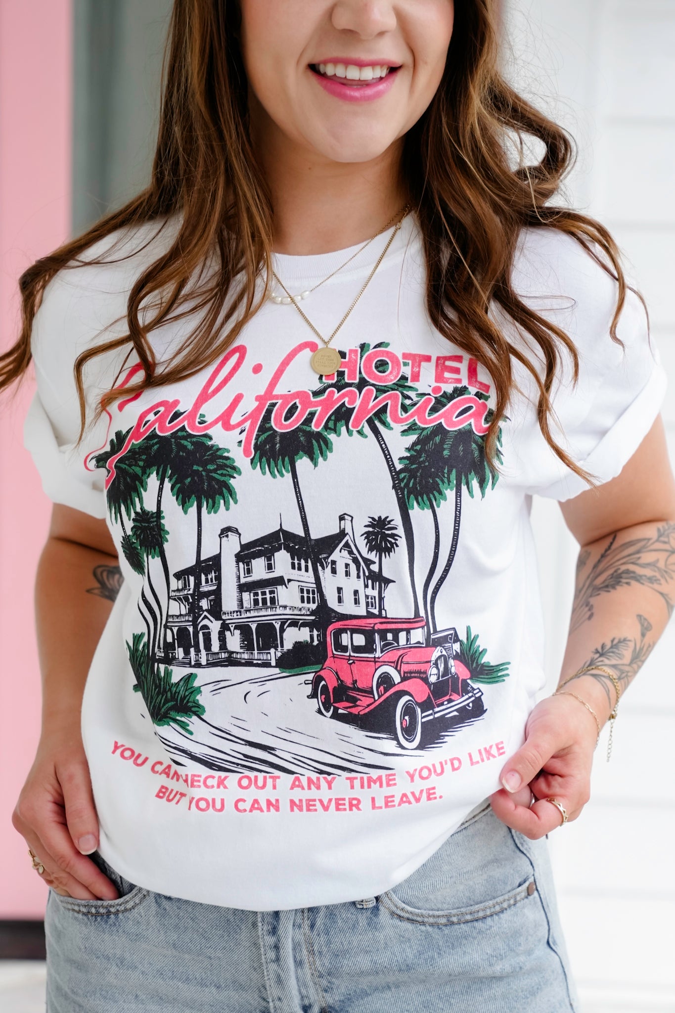 Plus/Reg Short Sleeve "Hotel California" Graphic Tee