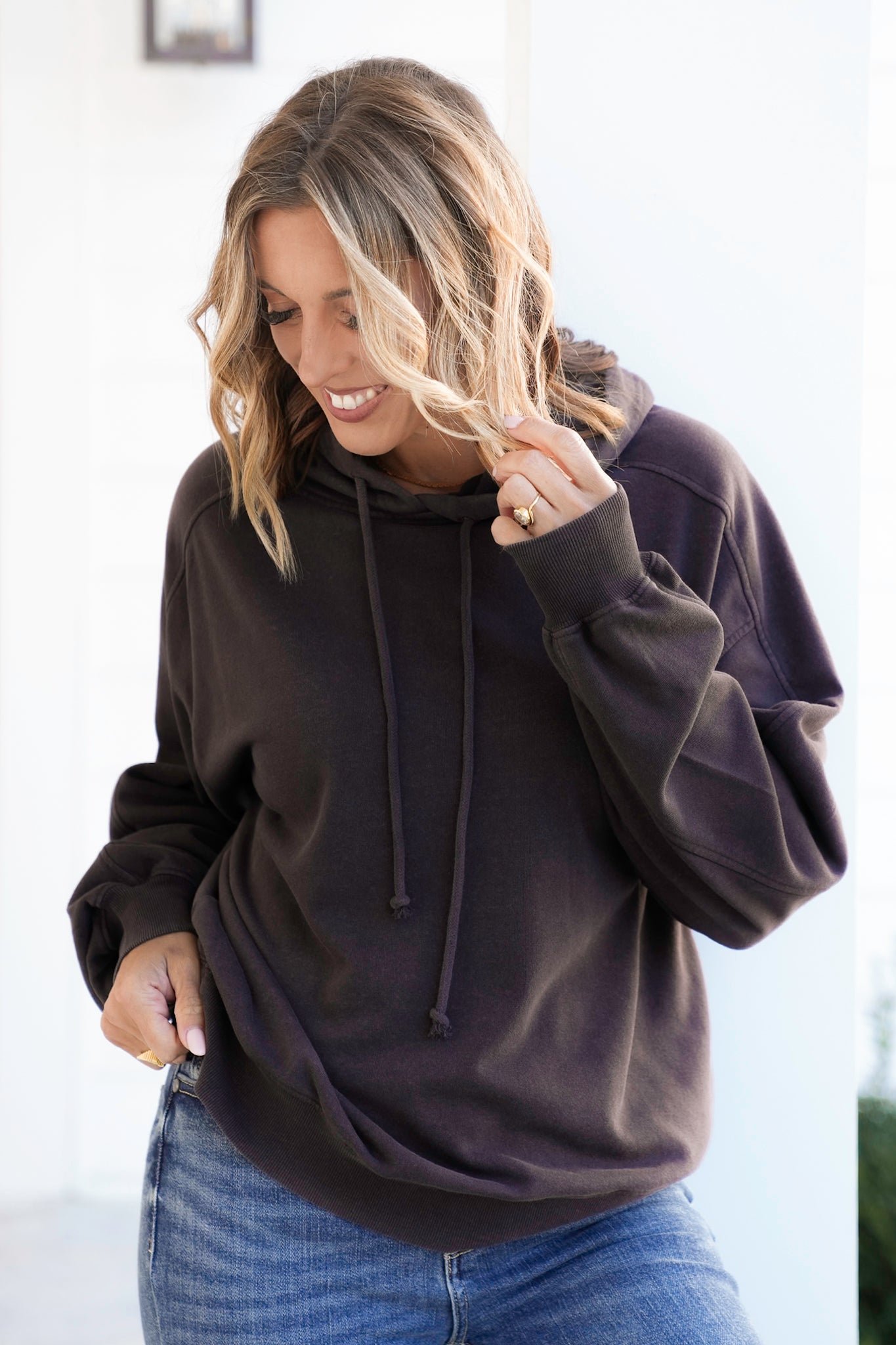 Mineral Wash Long Sleeve Hoodie