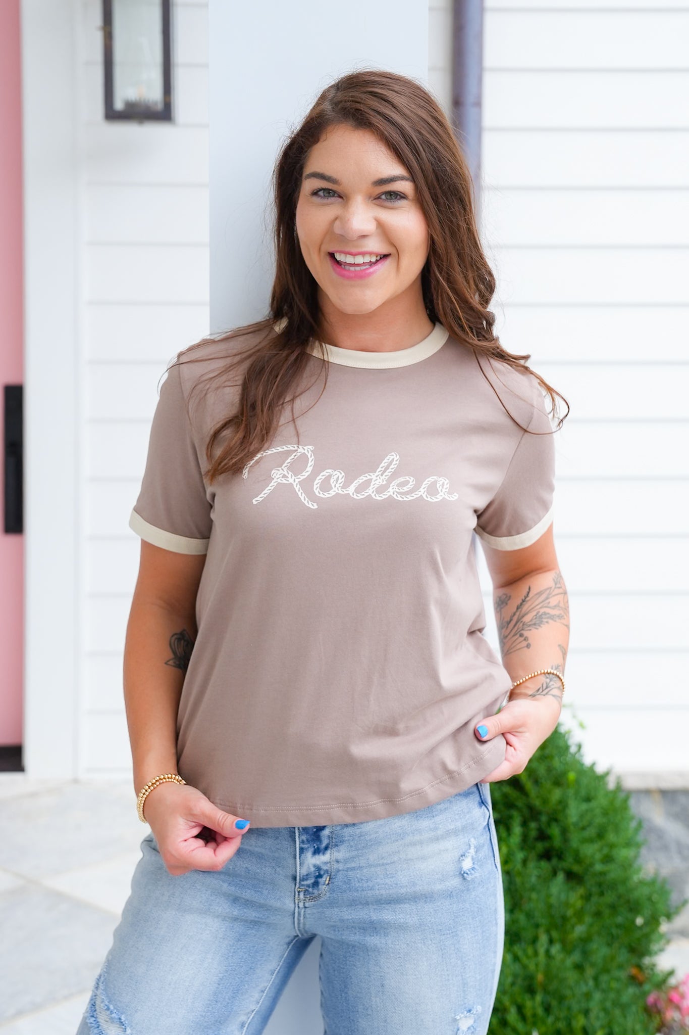 Rodeo Contrast Basic Knit Top