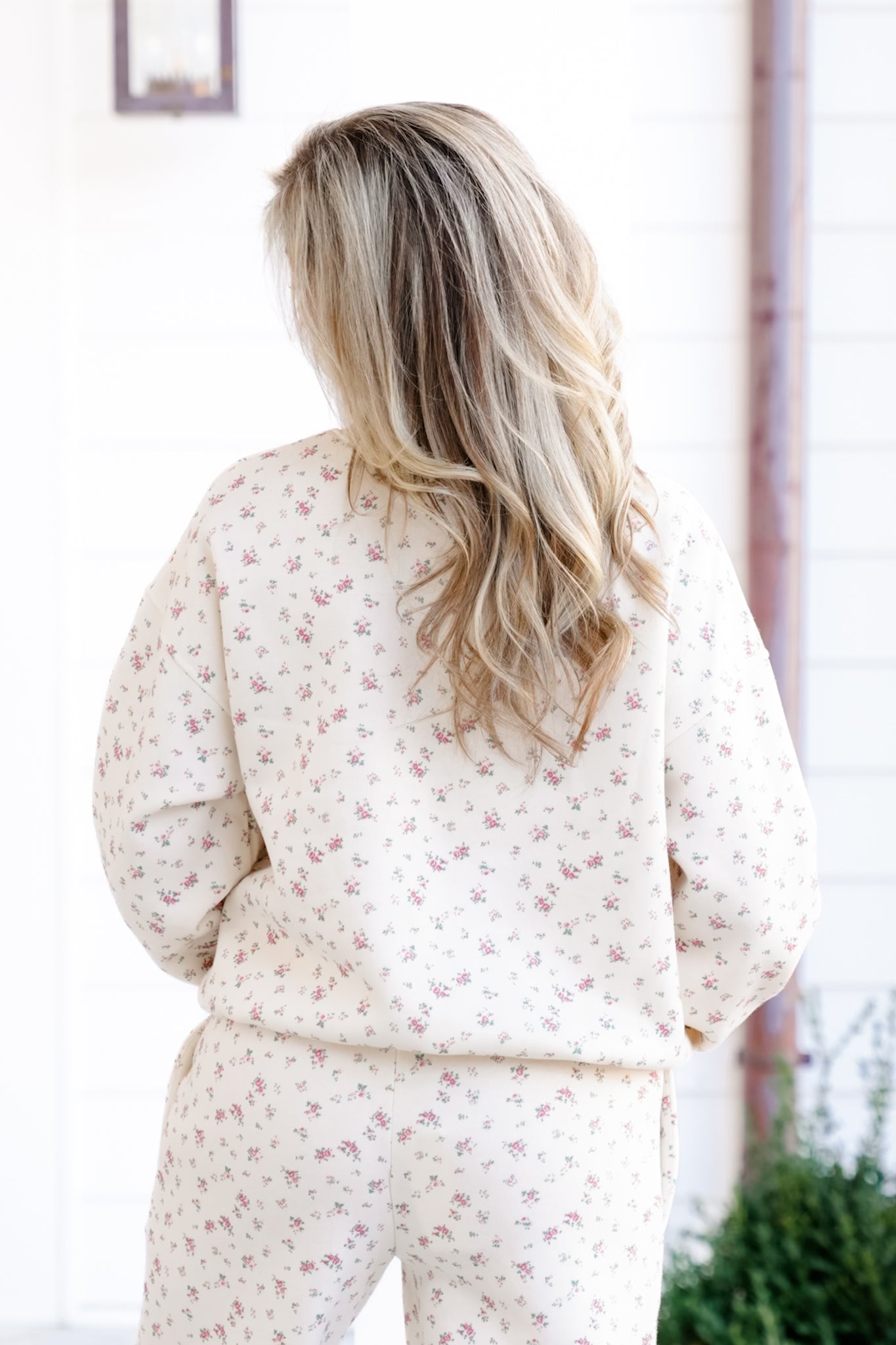 Ivory Floral Long Sleeve Sweatshirt