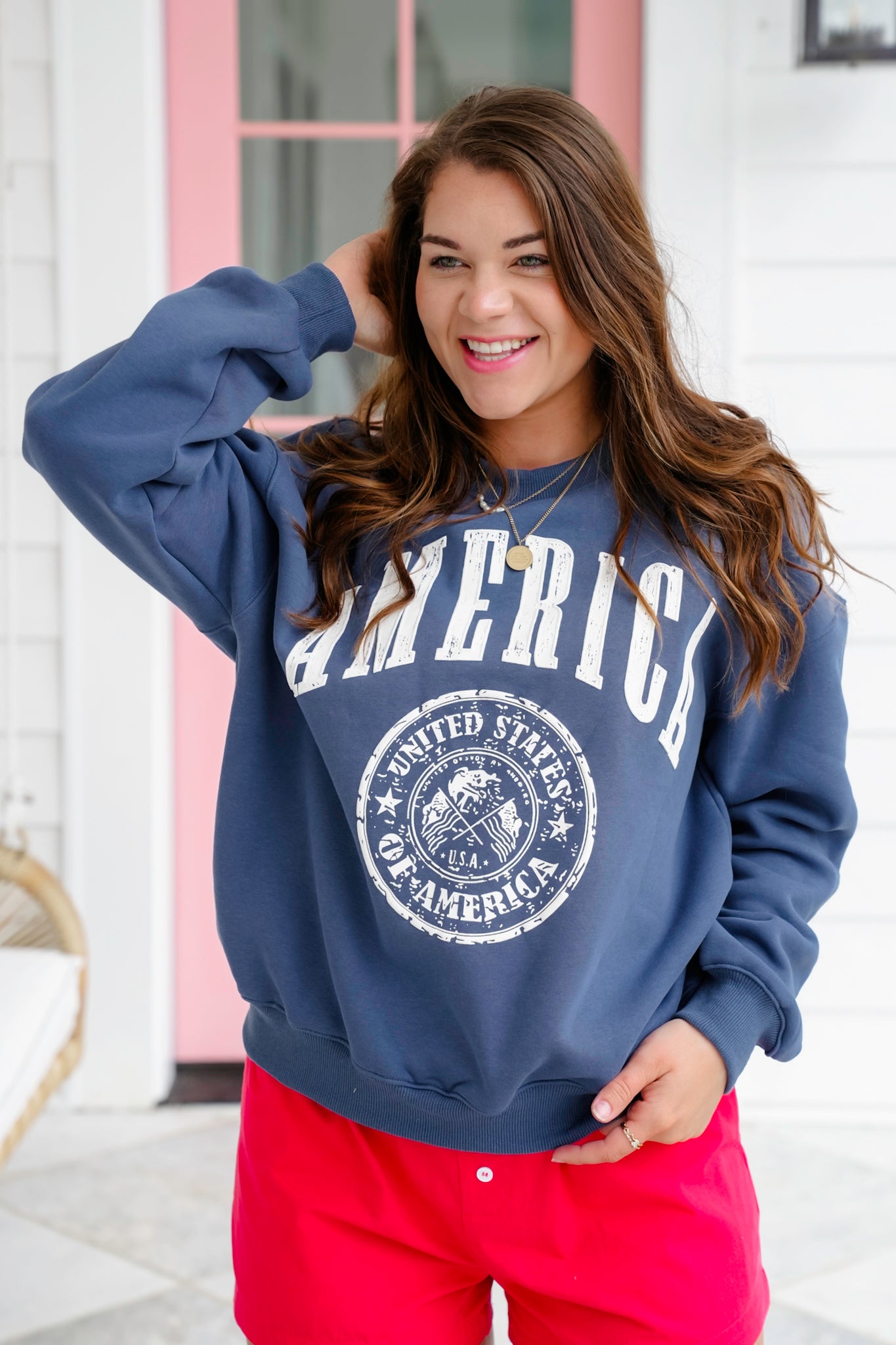 Restock! Long Sleeve "America" Graphic Sweatshirt