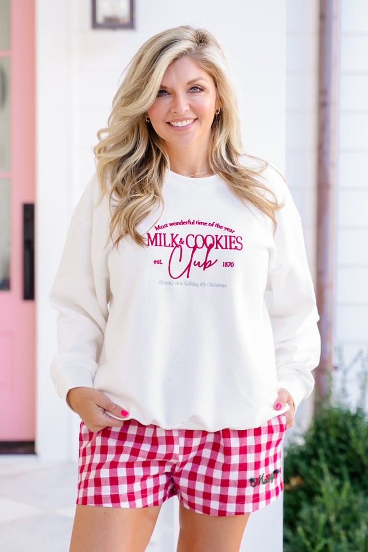 Long Sleeve "Milk And Cookies Club" Sweatshirt