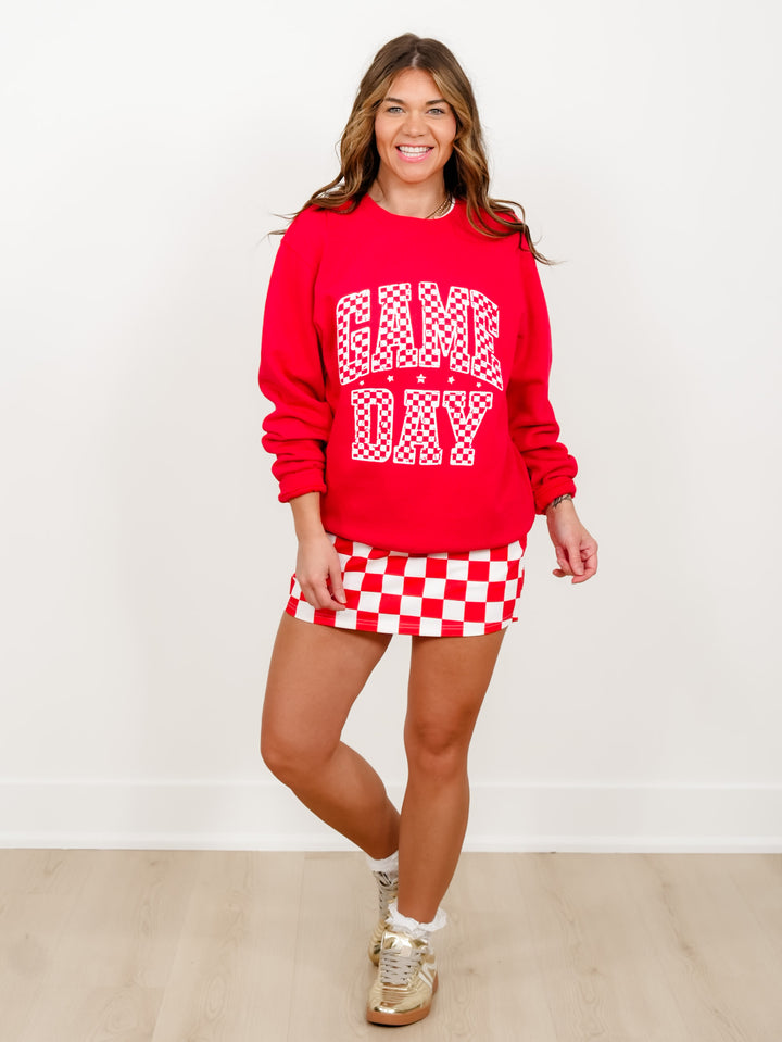 Plus/Reg Long Sleeve Game Day Graphic Sweatshirt - Freckled Poppy