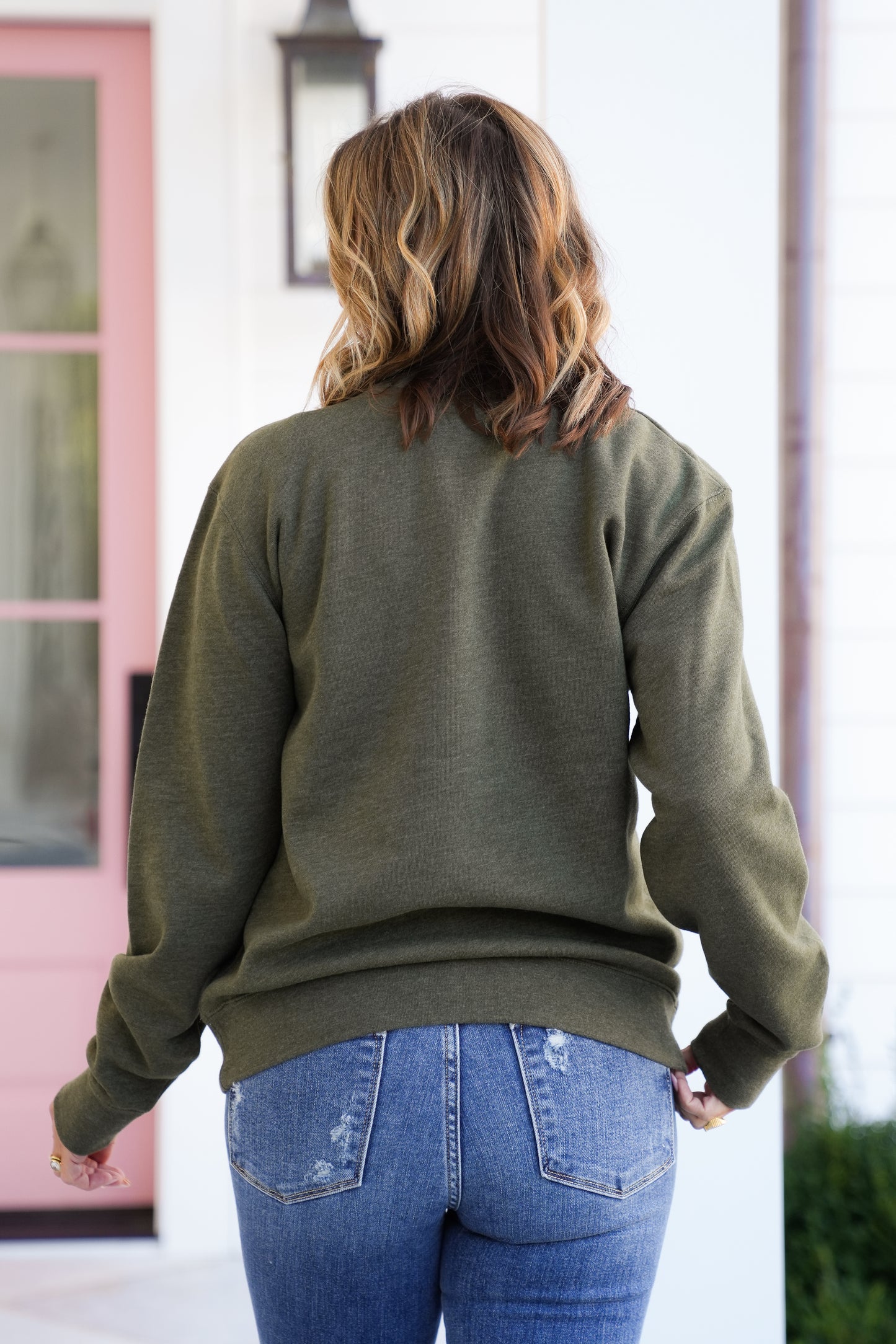 Plus/Reg Long Sleeve "Dog Walking" Graphic Sweatshirt