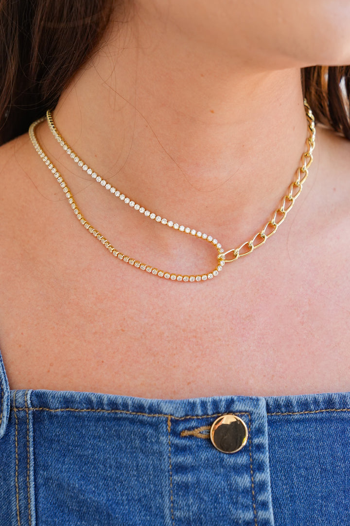 Treasure Jewels Sparkling Double Chain Necklace