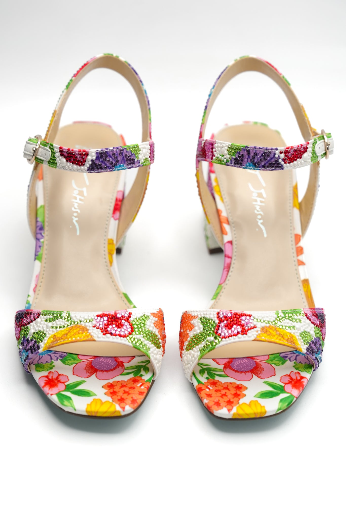 Betsey Johnson Rhinestone Floral Heel Sandal
