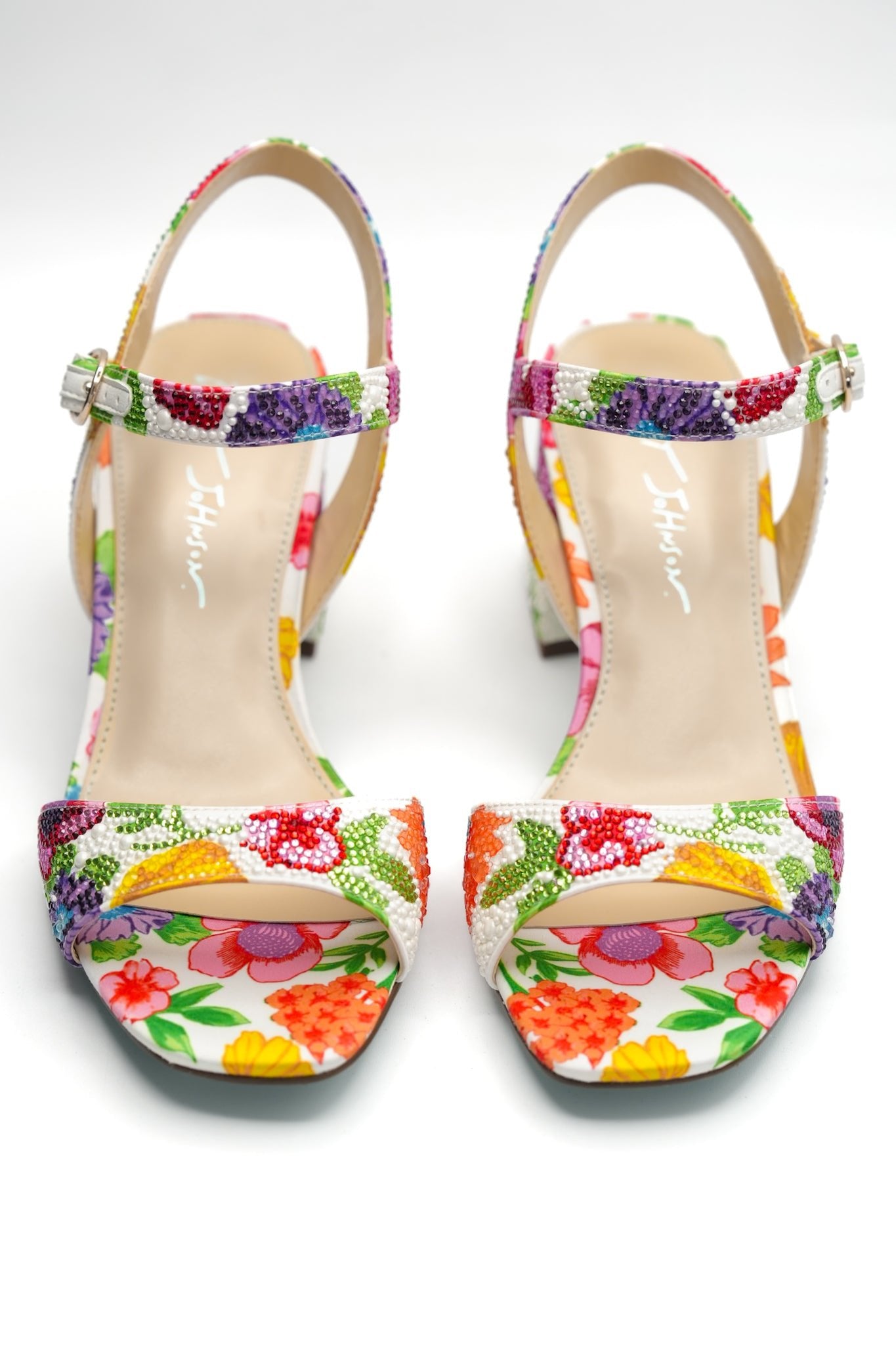 Betsey Johnson Rhinestone Floral Heel Sandal - Freckled Poppy