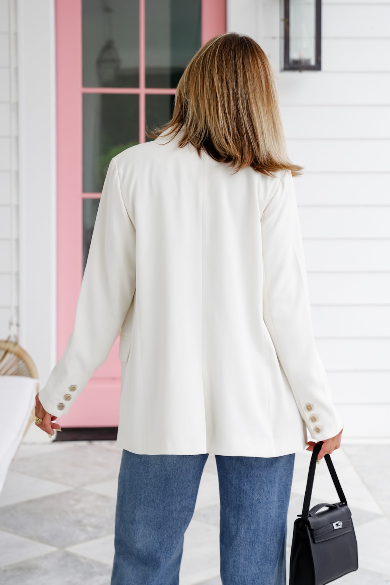 Solid Long Sleeve Double Breasted Blazer