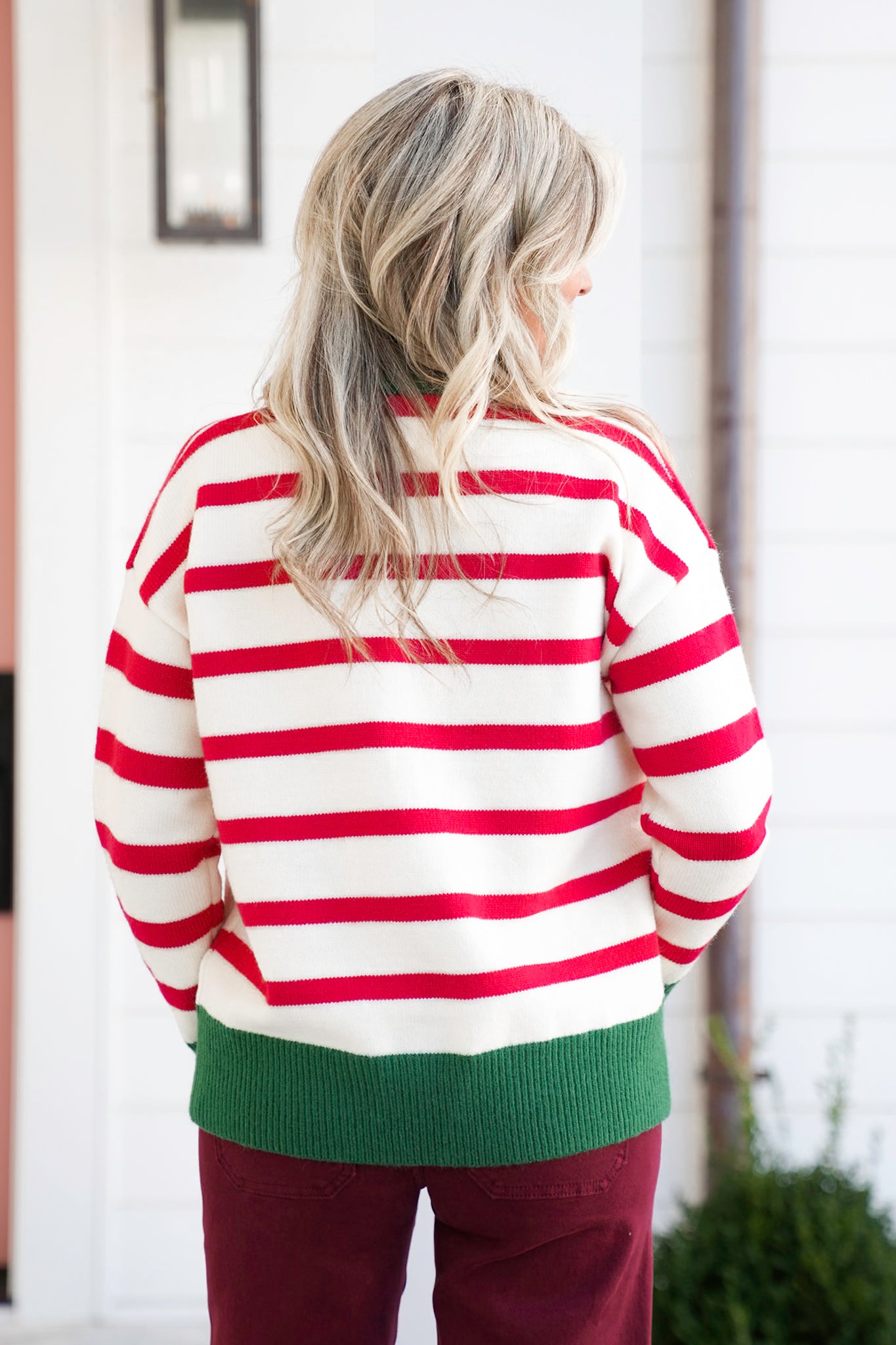 Striped Long Sleeve Round Neck Sweater