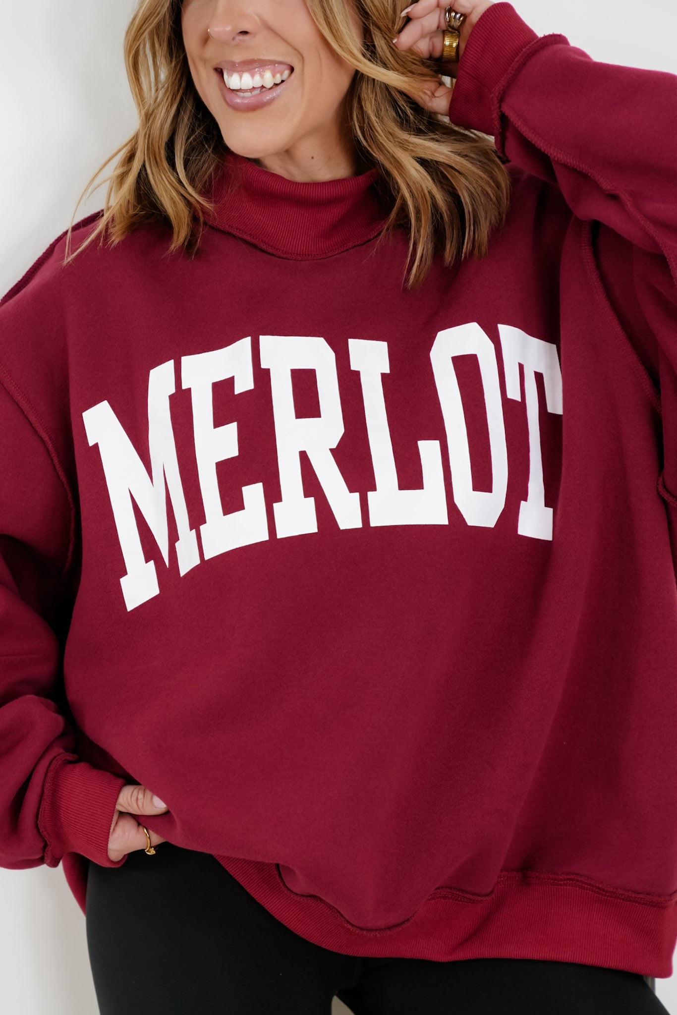 Long Sleeve Reversible "Merlot/Hungover" Graphic Sweatshirt