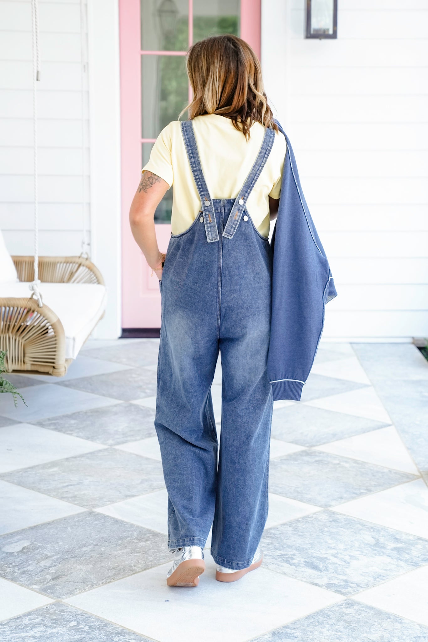 Plus/Reg Medium Wash Button Up Overalls