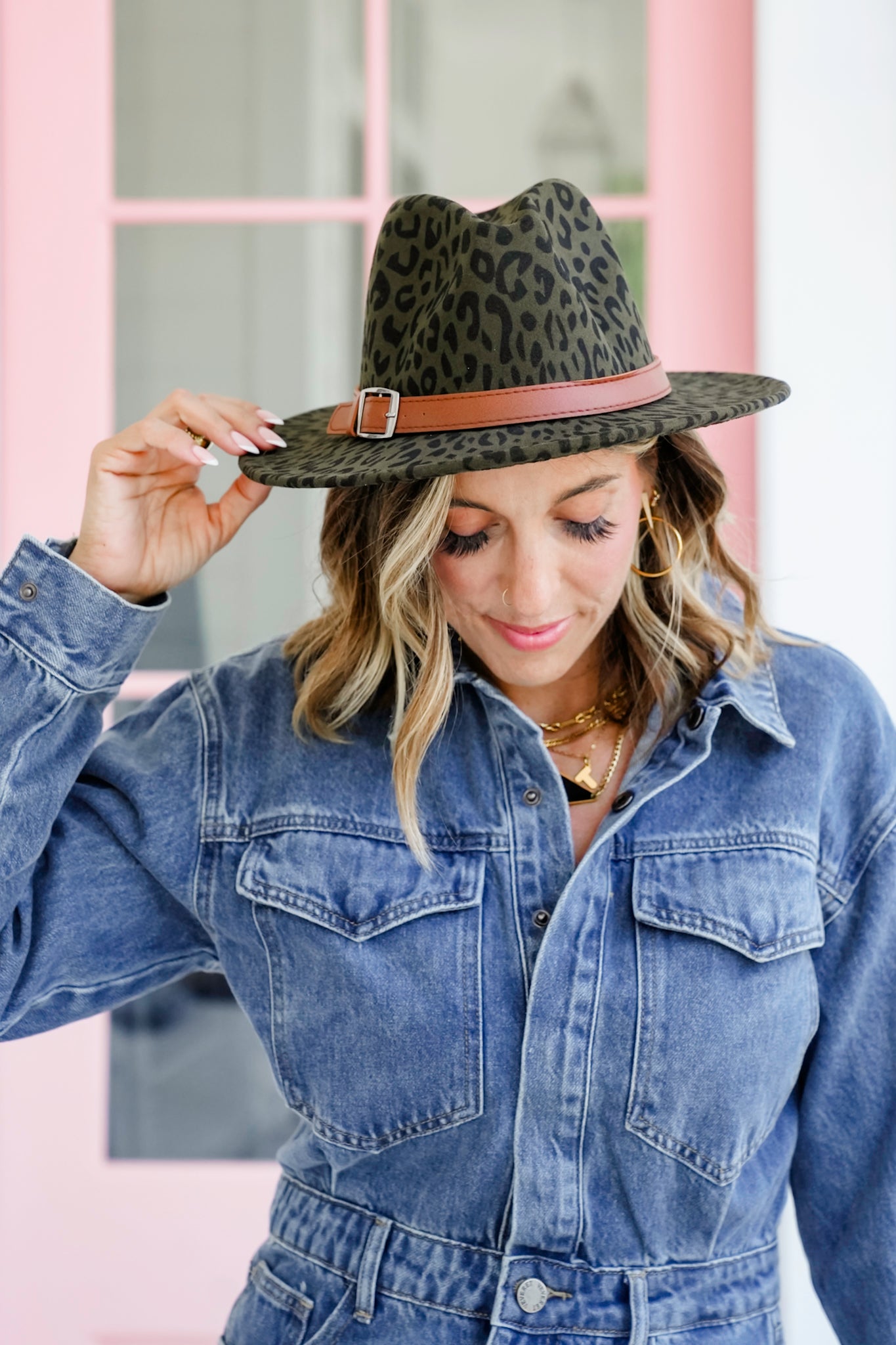 Green Animal Print Hat