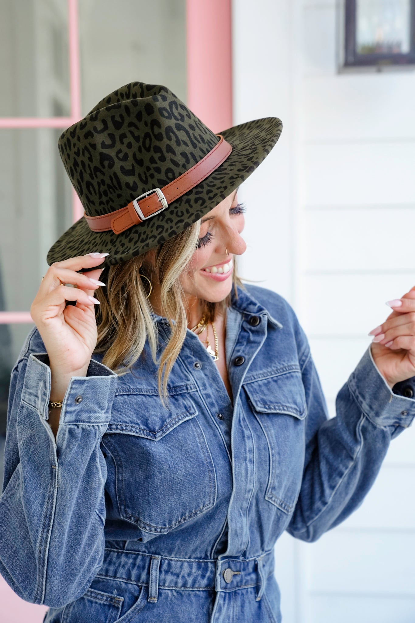 Green Animal Print Hat