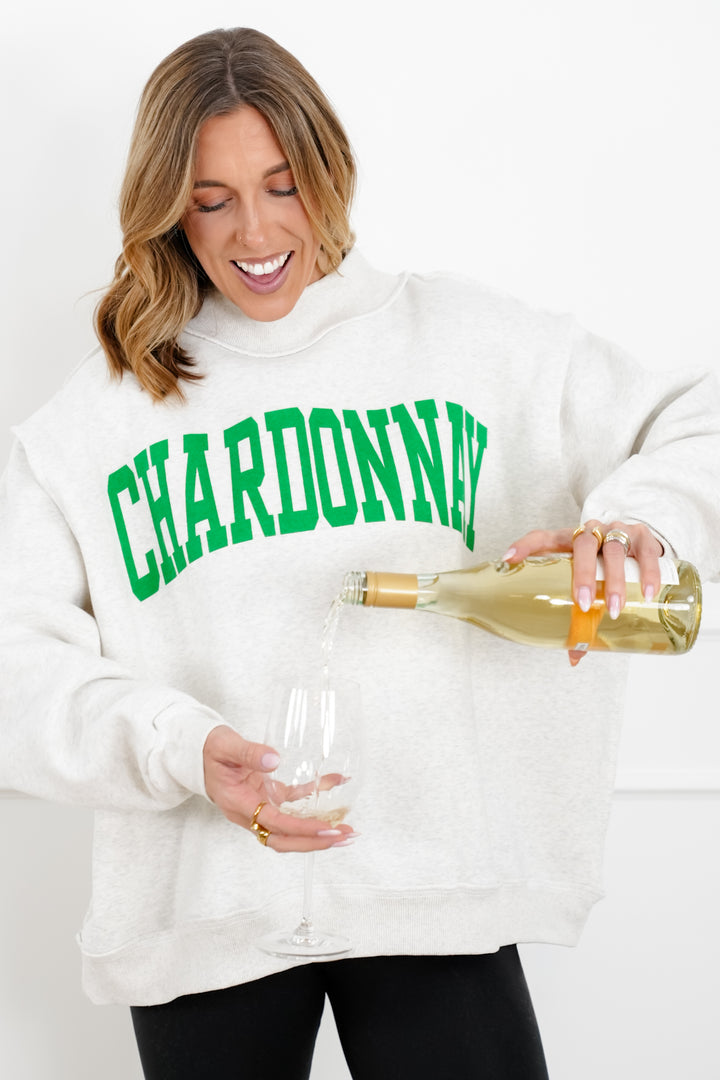 Long Sleeve Reversible "Chardonnay/Hungover" Graphic Sweatshirt