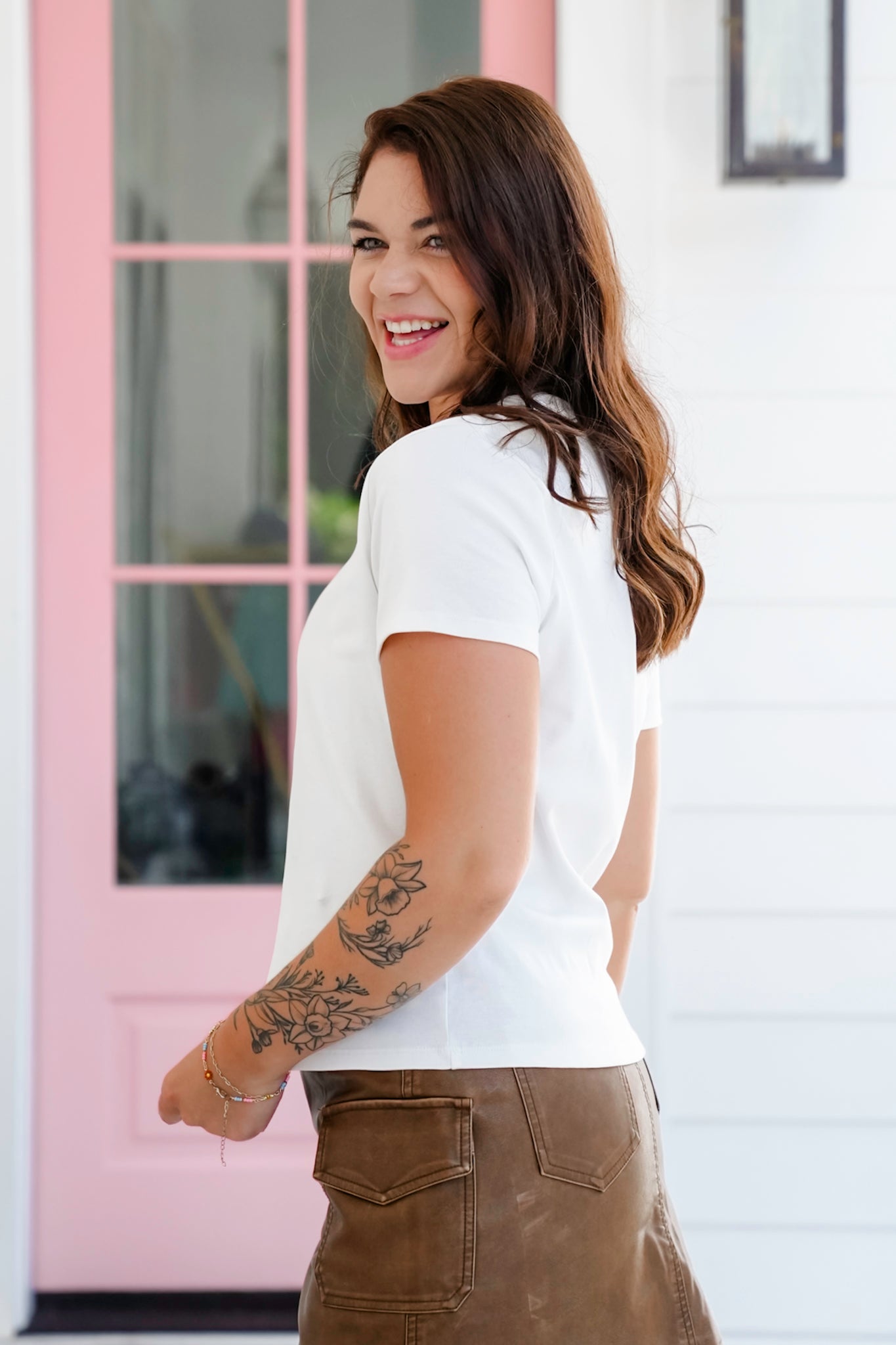 Short Sleeve " I Love NY" Gingham Patch Top