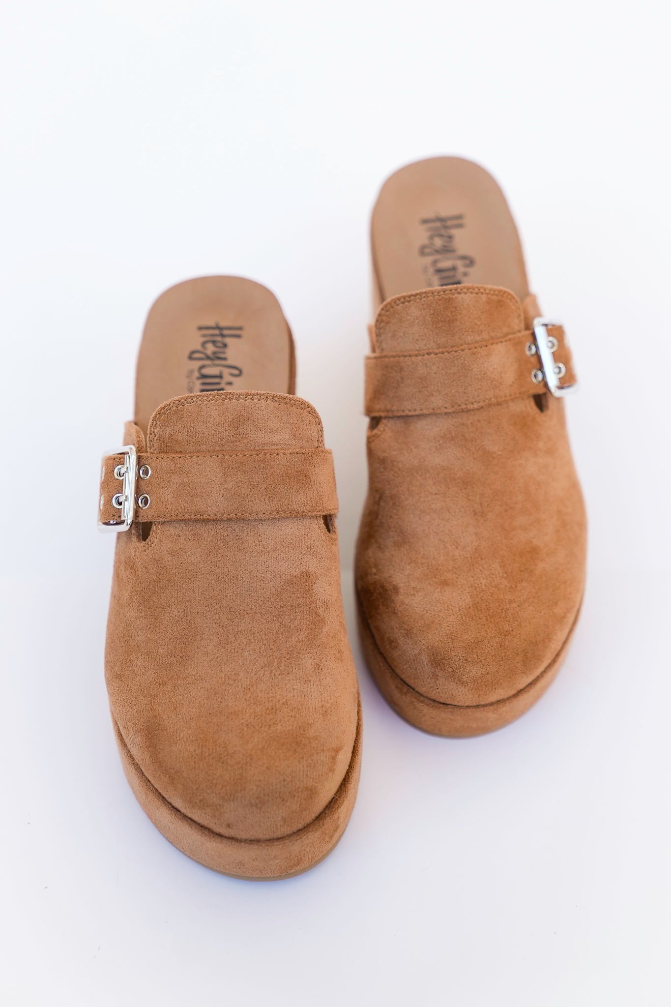 Corky's "Tell Me More" Chunky Heel Vegan Suede Buckle Platform