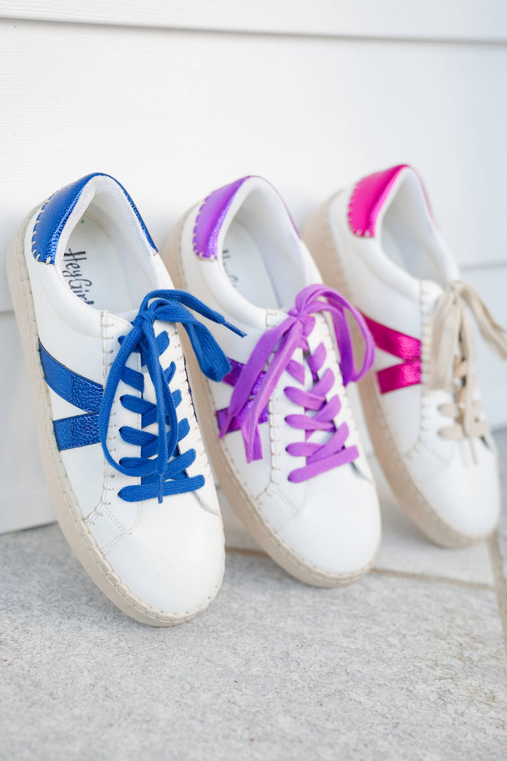 Corky's "Friend Zone" Metallic Side Stripes Lace Up Sneaker