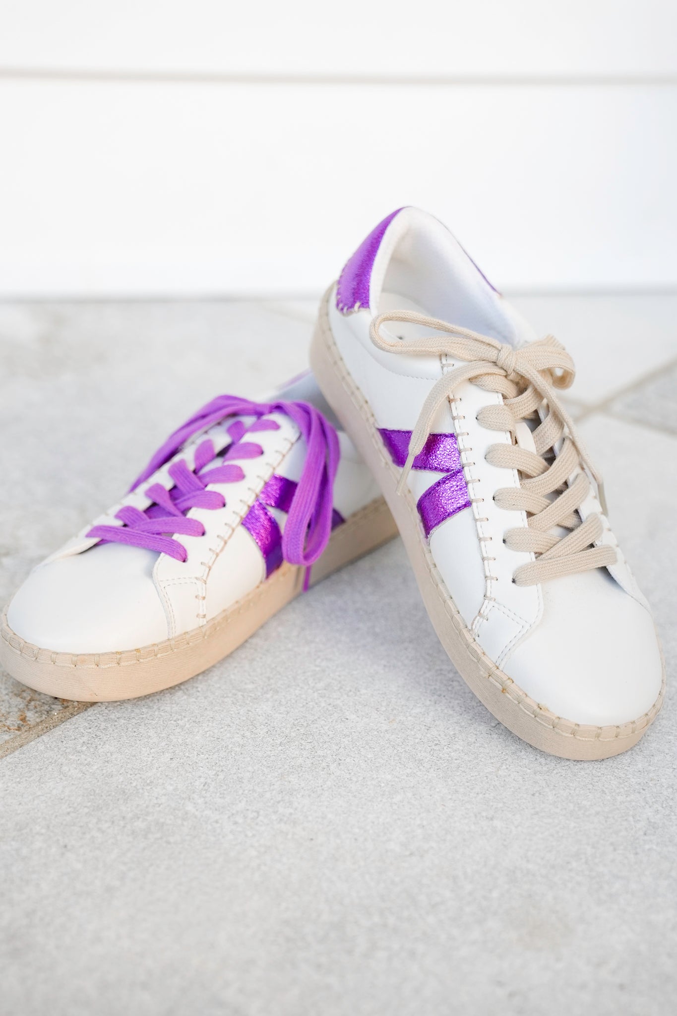 Corky's "Friend Zone" Metallic Side Stripes Lace Up Sneaker