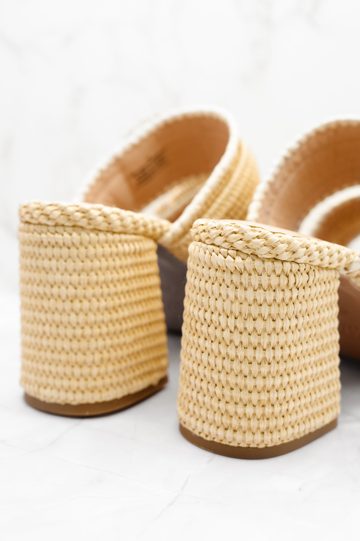 MIA Woven Raffia Double Buckle Platform Heel