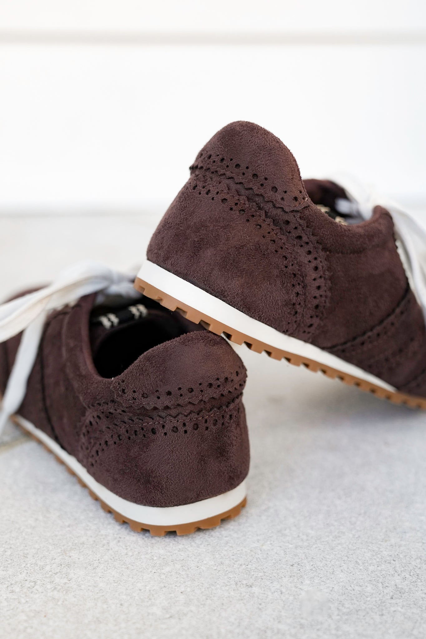Shu Shop Retro Vegan Suede Brogue Pattern Sneakers