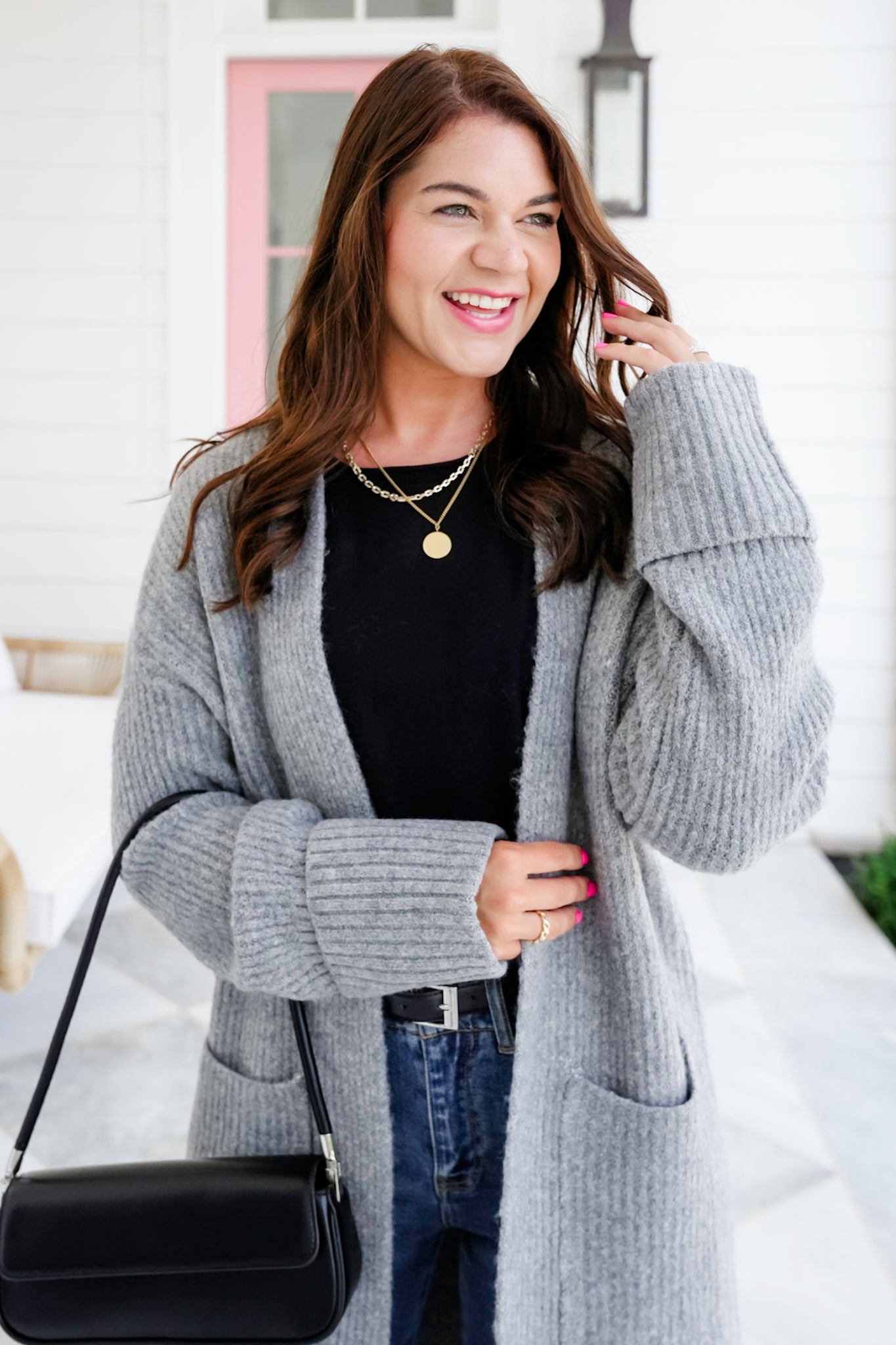 Ribbed Long Sleeve Long Open Cardigan