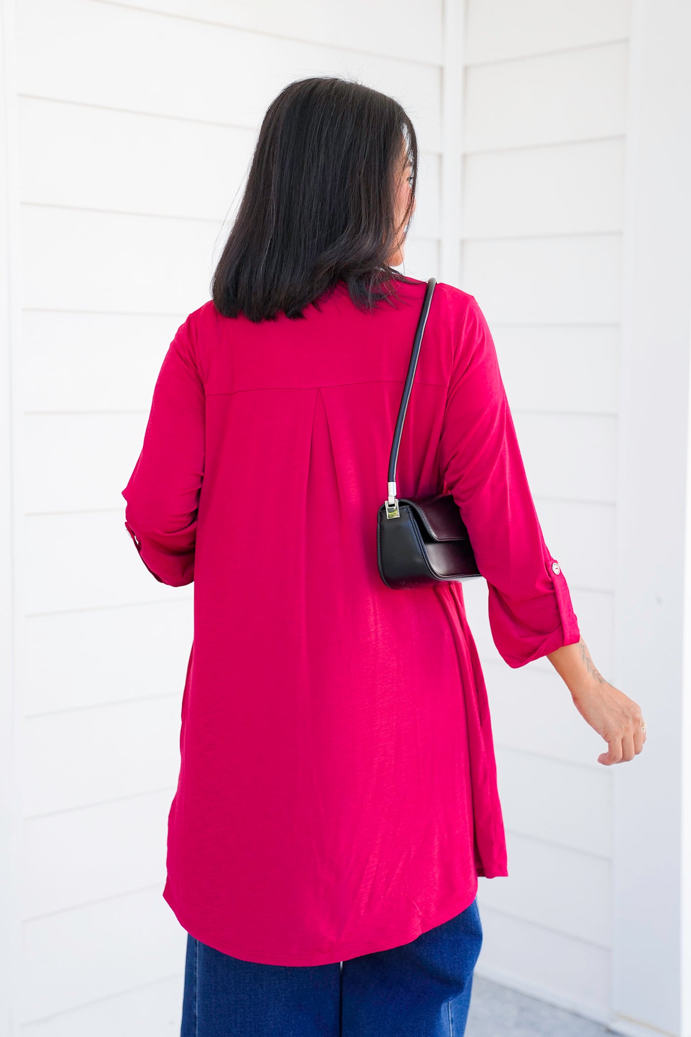 Door Buster! Plus/Reg Solid 3/4 Button Tab Sleeve Open Cardigan
