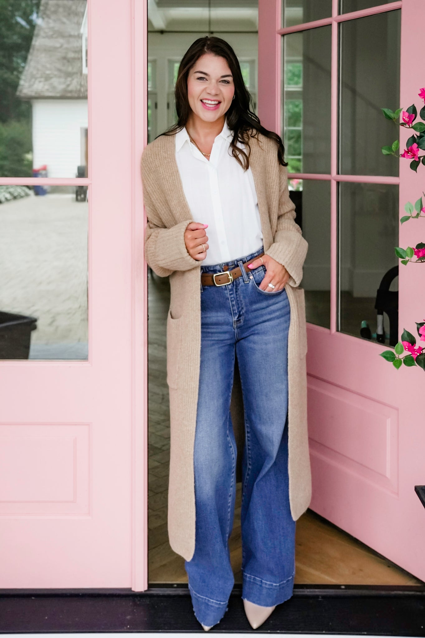 Ribbed Long Sleeve Long Open Cardigan