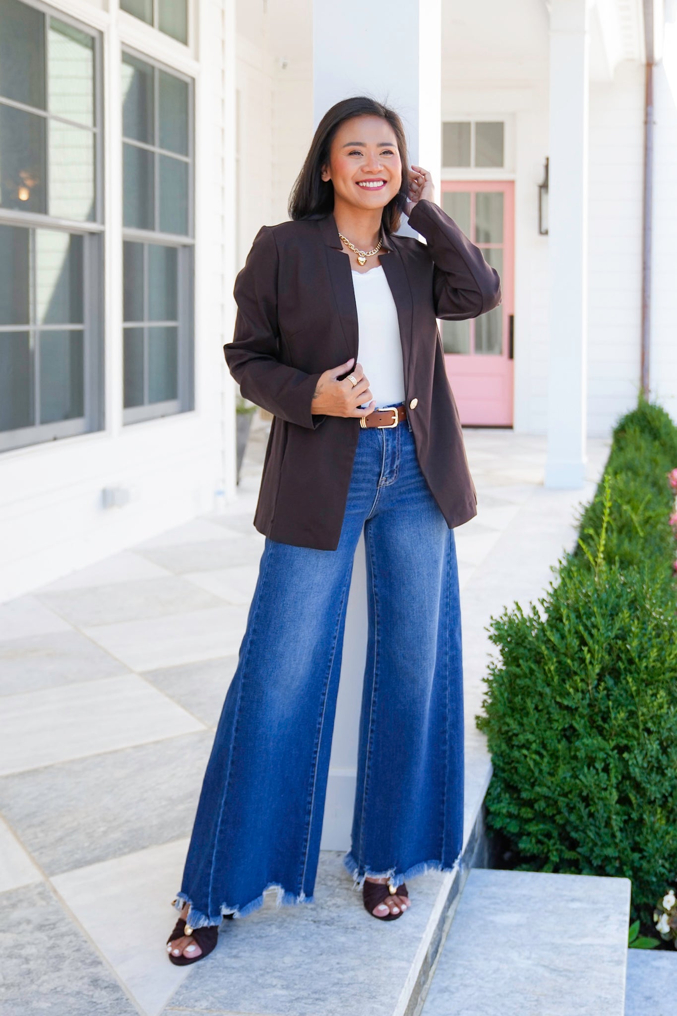 Door Buster! Plus/Reg Solid Long Sleeve Fitted Blazer