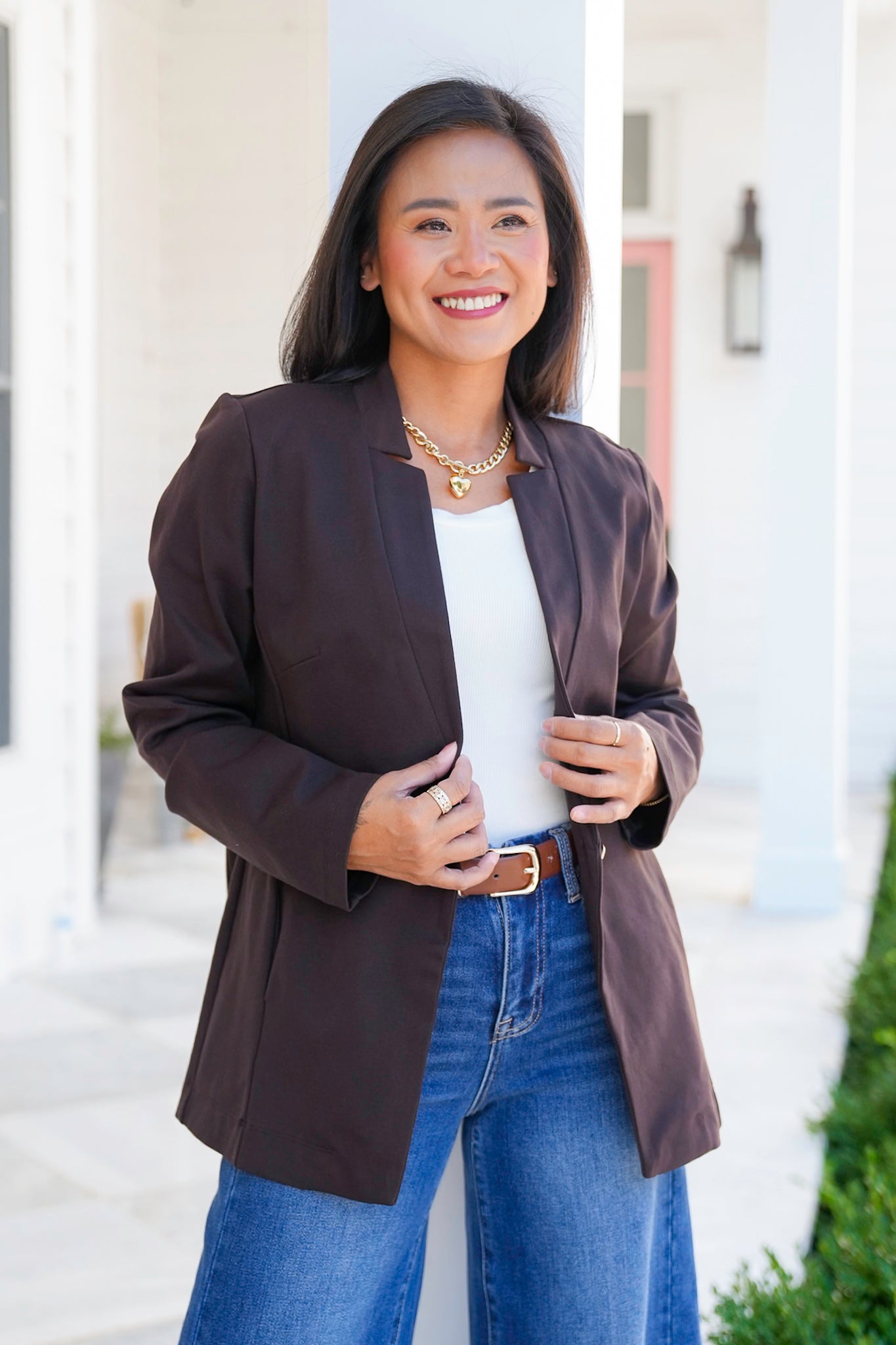 Door Buster! Plus/Reg Solid Long Sleeve Fitted Blazer