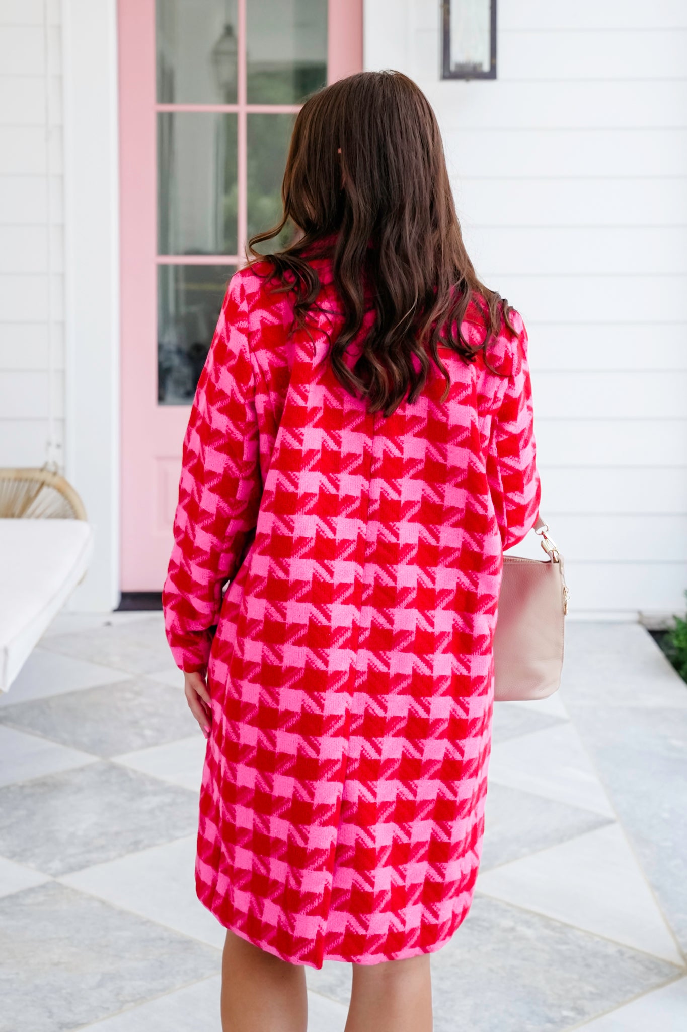 Plus/Reg Textured Knit Long Sleeve Button Down Long Jacket