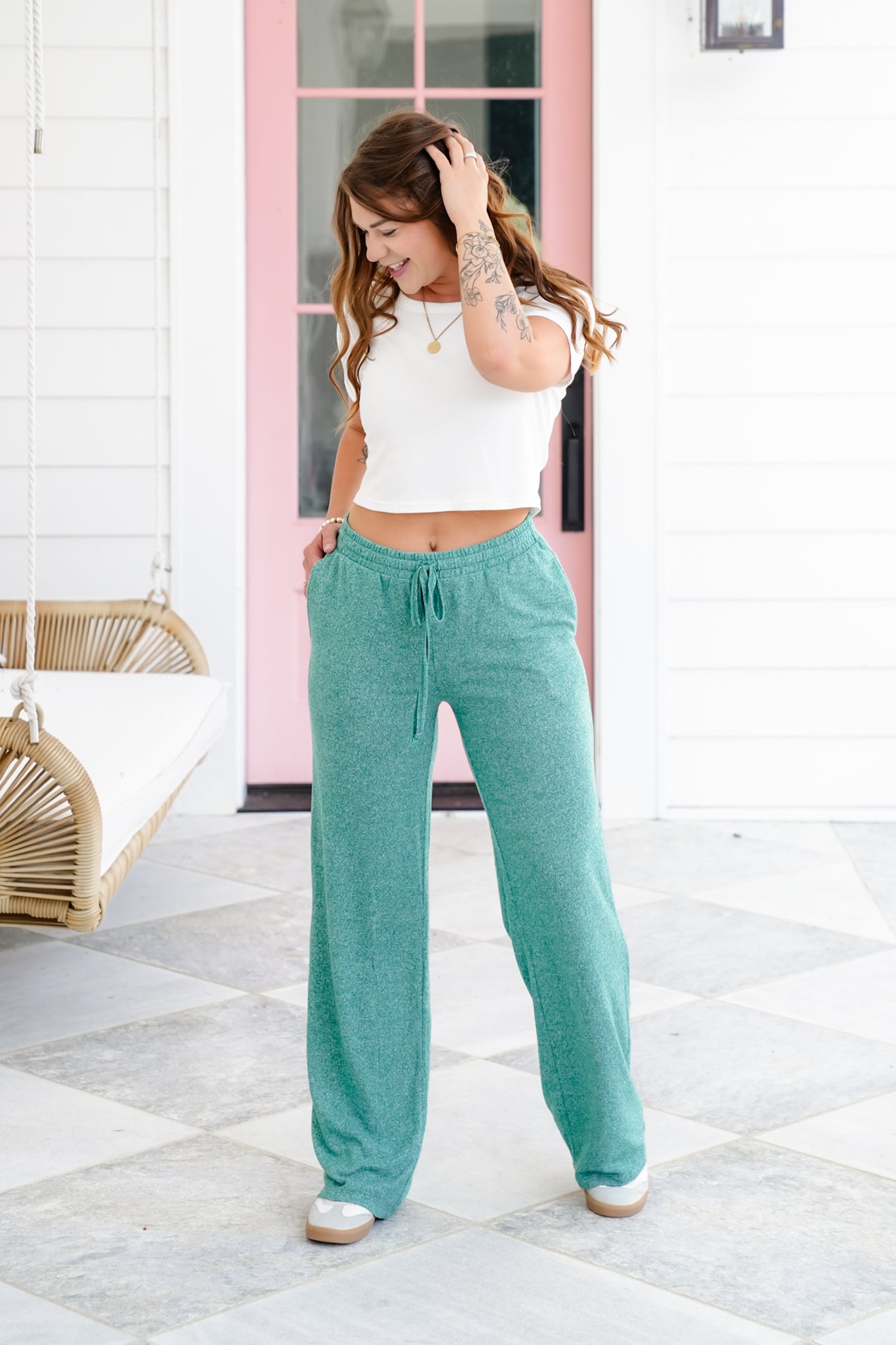 Door Busters! Zenana Drawstring Elastic Band Waist Wide Pants