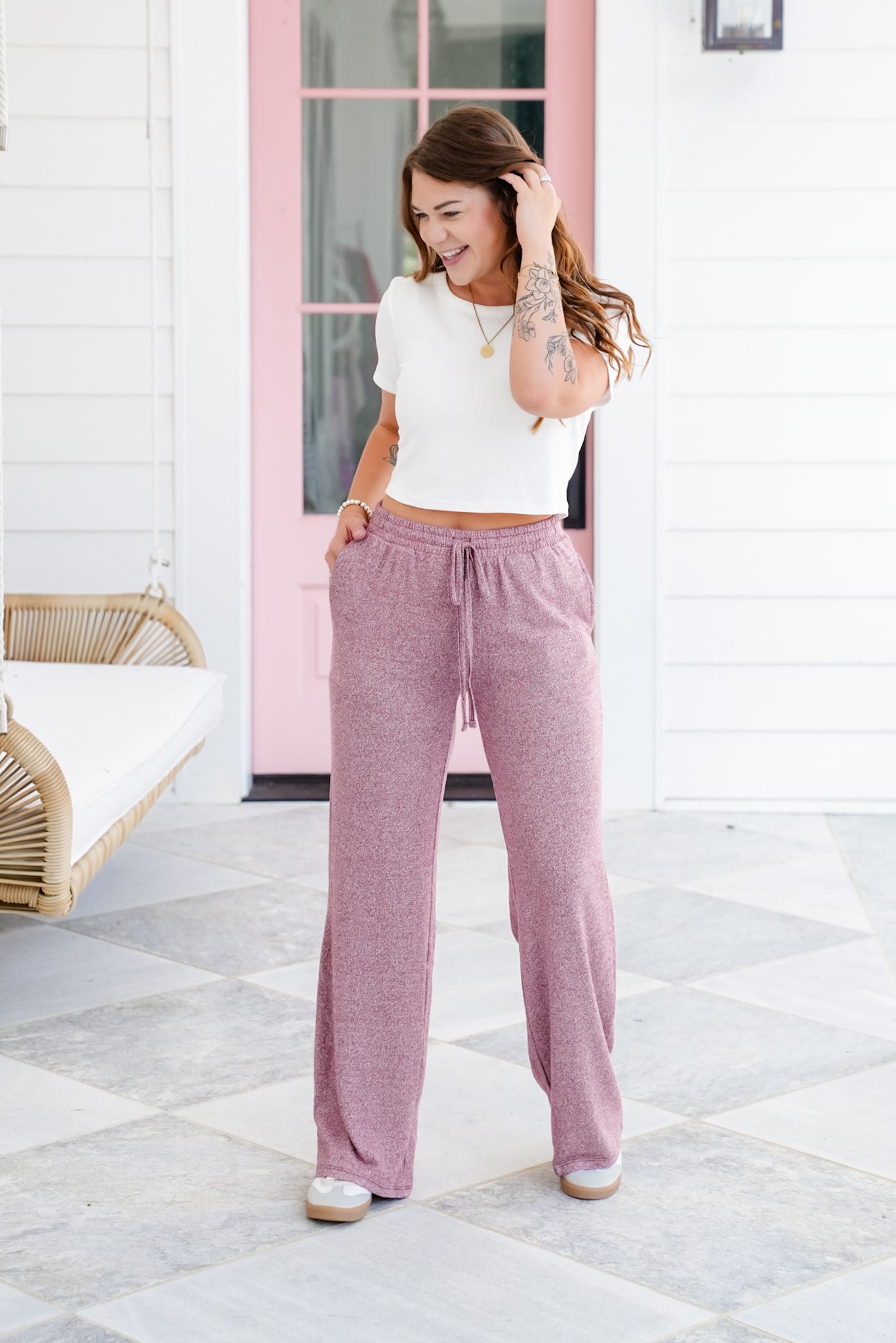 Door Busters! Zenana Drawstring Elastic Band Waist Wide Pants