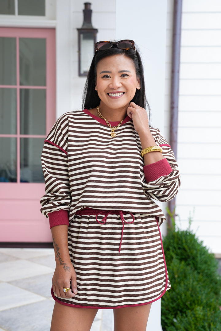 Stripe Long Sleeve Pullover Top