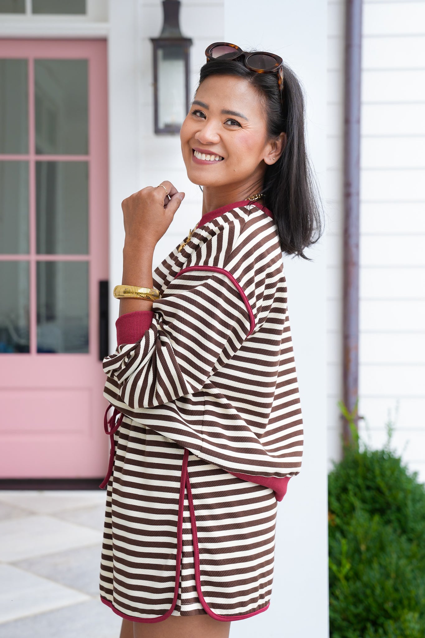 Stripe Long Sleeve Pullover Top